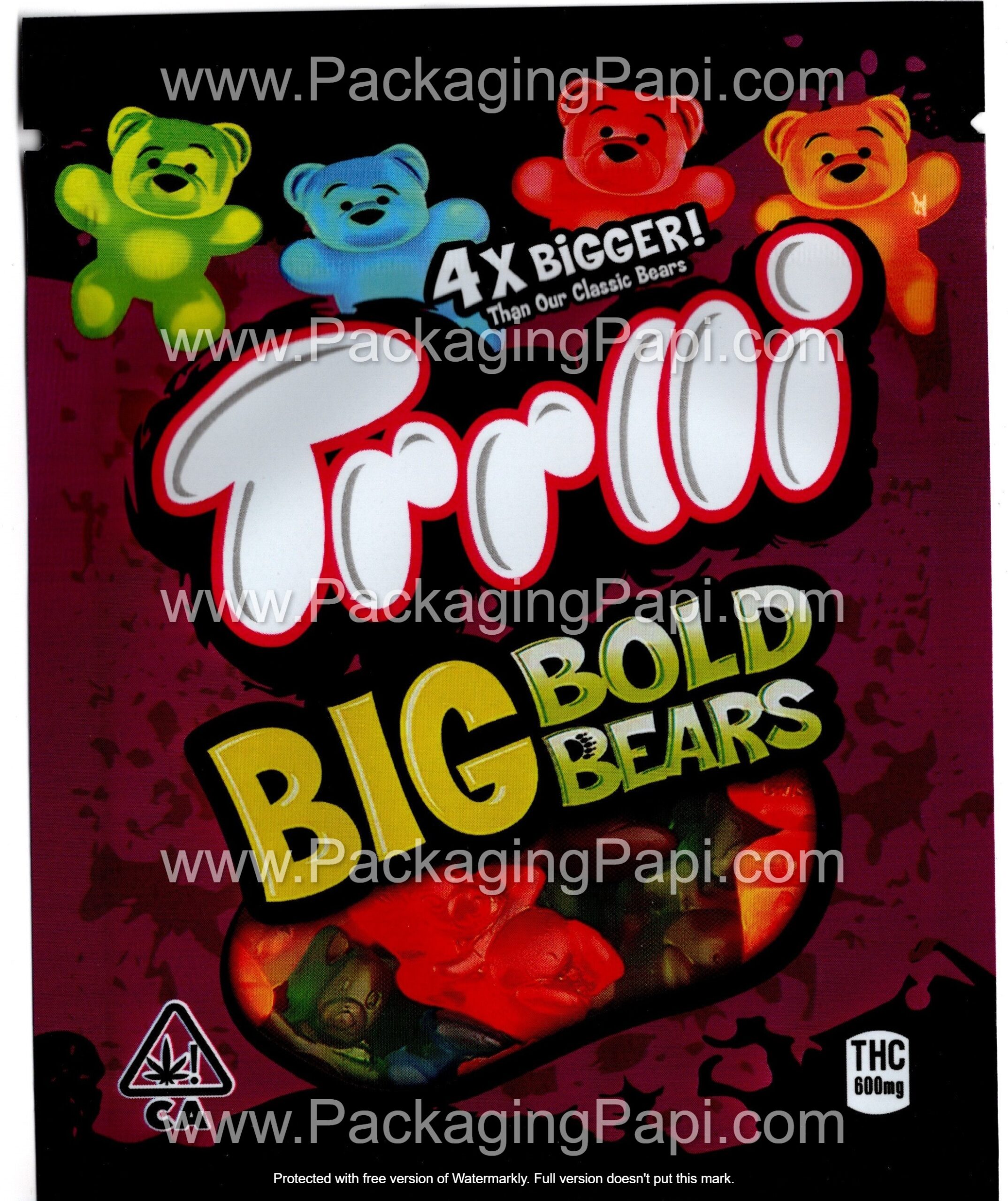 Trolli Small THC Mylar Bag Edible Gummy Packaging (24+ Variations) *Empty Bags*