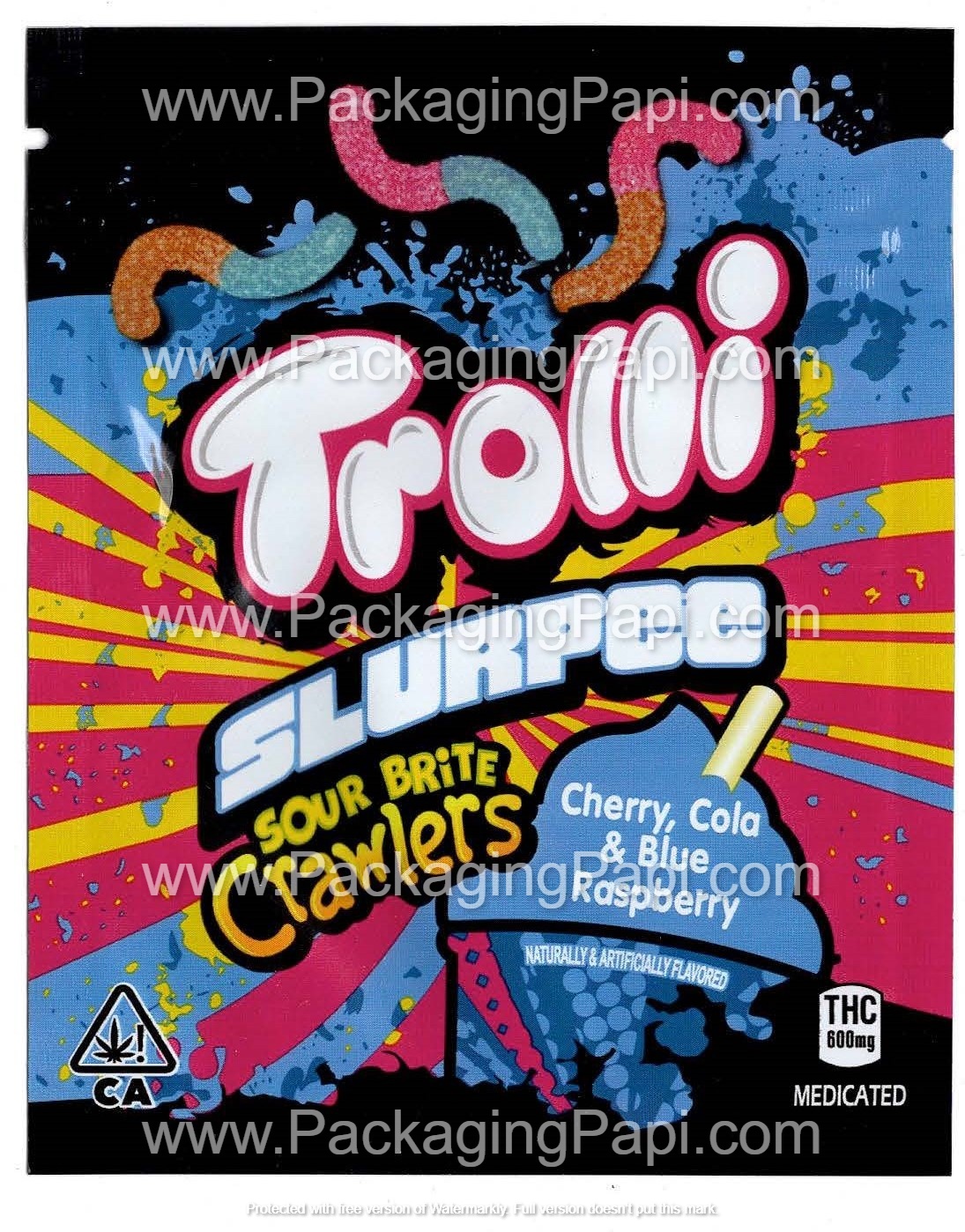 Trolli Small THC Mylar Bag Edible Gummy Packaging (24+ Variations) *Empty Bags*
