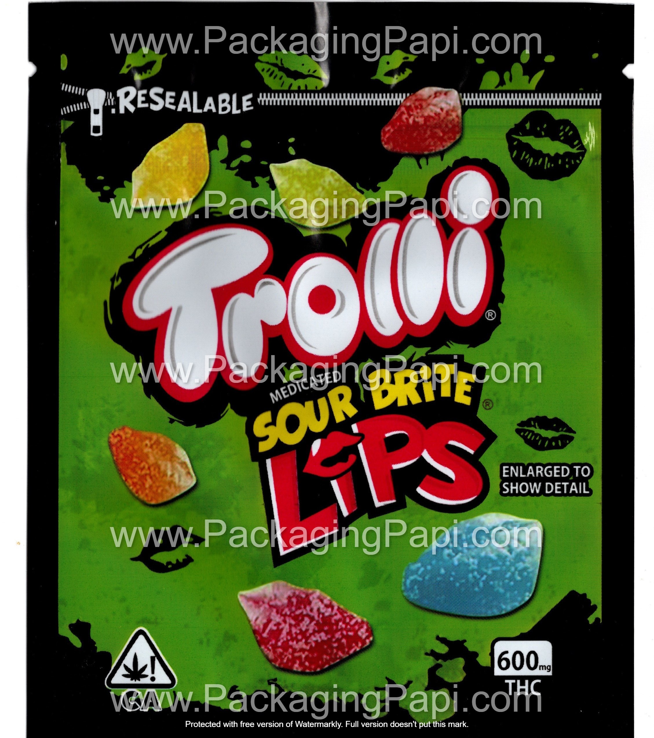 Trolli Small THC Mylar Bag Edible Gummy Packaging (24+ Variations) *Empty Bags*