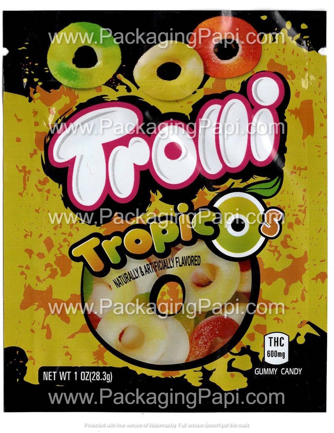 Trolli Small THC Mylar Bag Edible Gummy Packaging (24+ Variations) *Empty Bags*