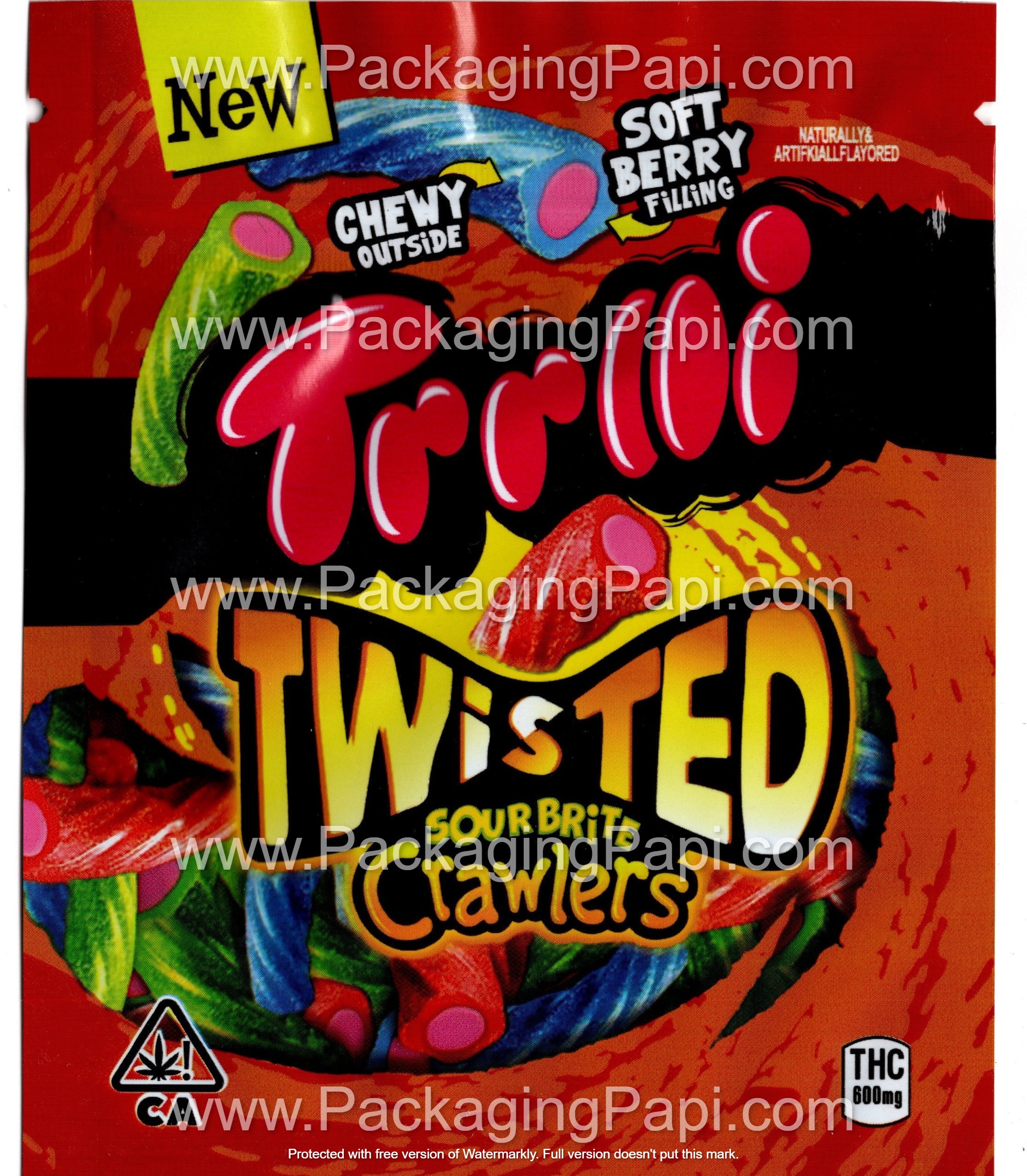 Trolli Small THC Mylar Bag Edible Gummy Packaging (24+ Variations) *Empty Bags*