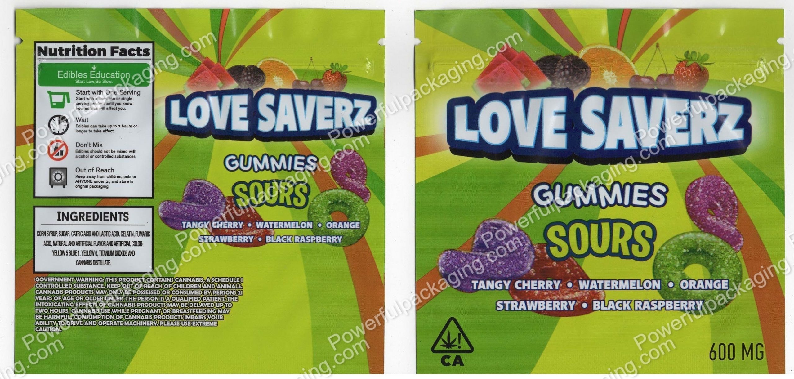 LoveSaverz Gummies : Sours Bag *Empty Bags* (CaSupply)