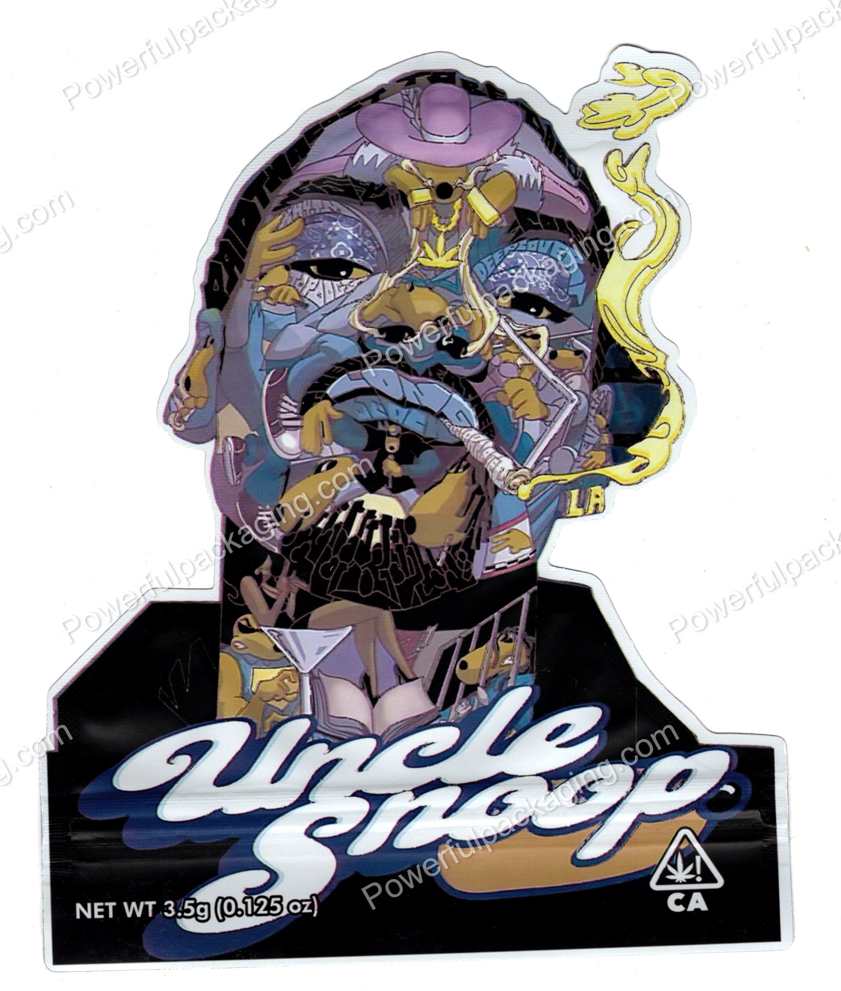Uncle Snoop Generic 3D Mylar Shaped Bag 3.5g Flower Packaging *Empty Bags* (CaSupply) #3D