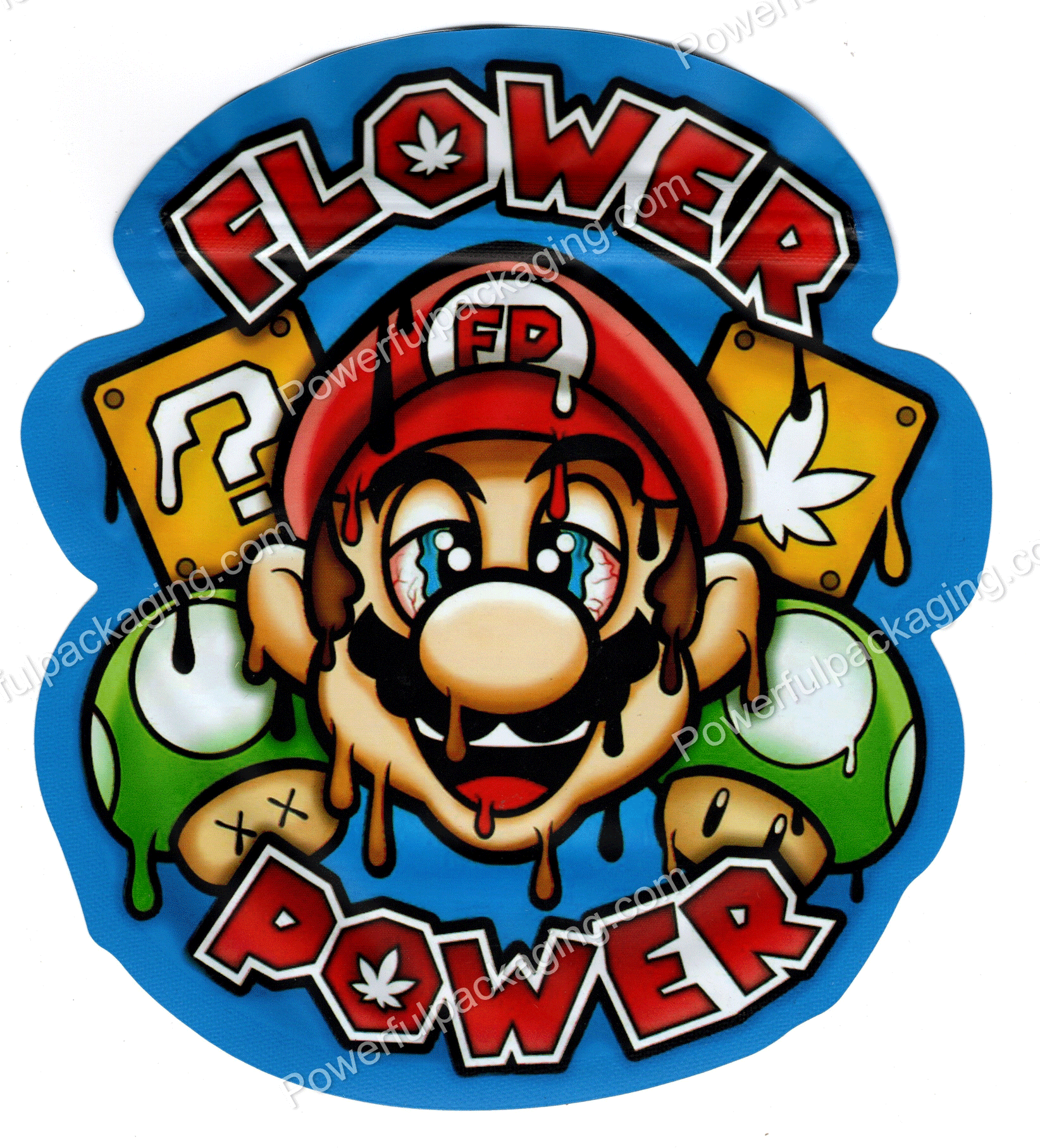 Mario Flower Power Super Mario 3D Mylar Shaped Bag 3.5g Flower Packaging *Empty Bags* (CaSupply) #3D