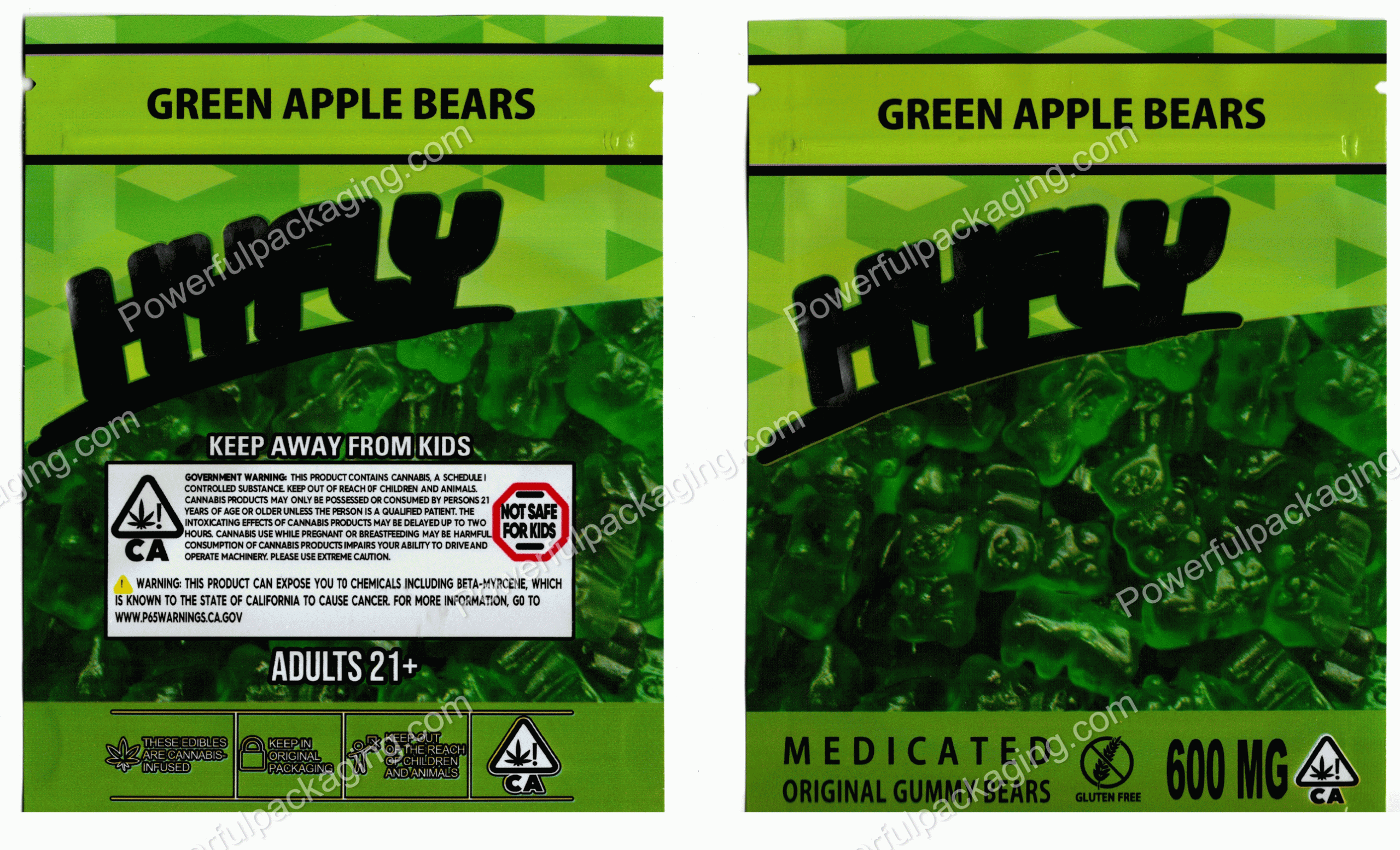 HYFLY : Green Apple Bears Bag *Empty Bags* (CaSupply) #H1