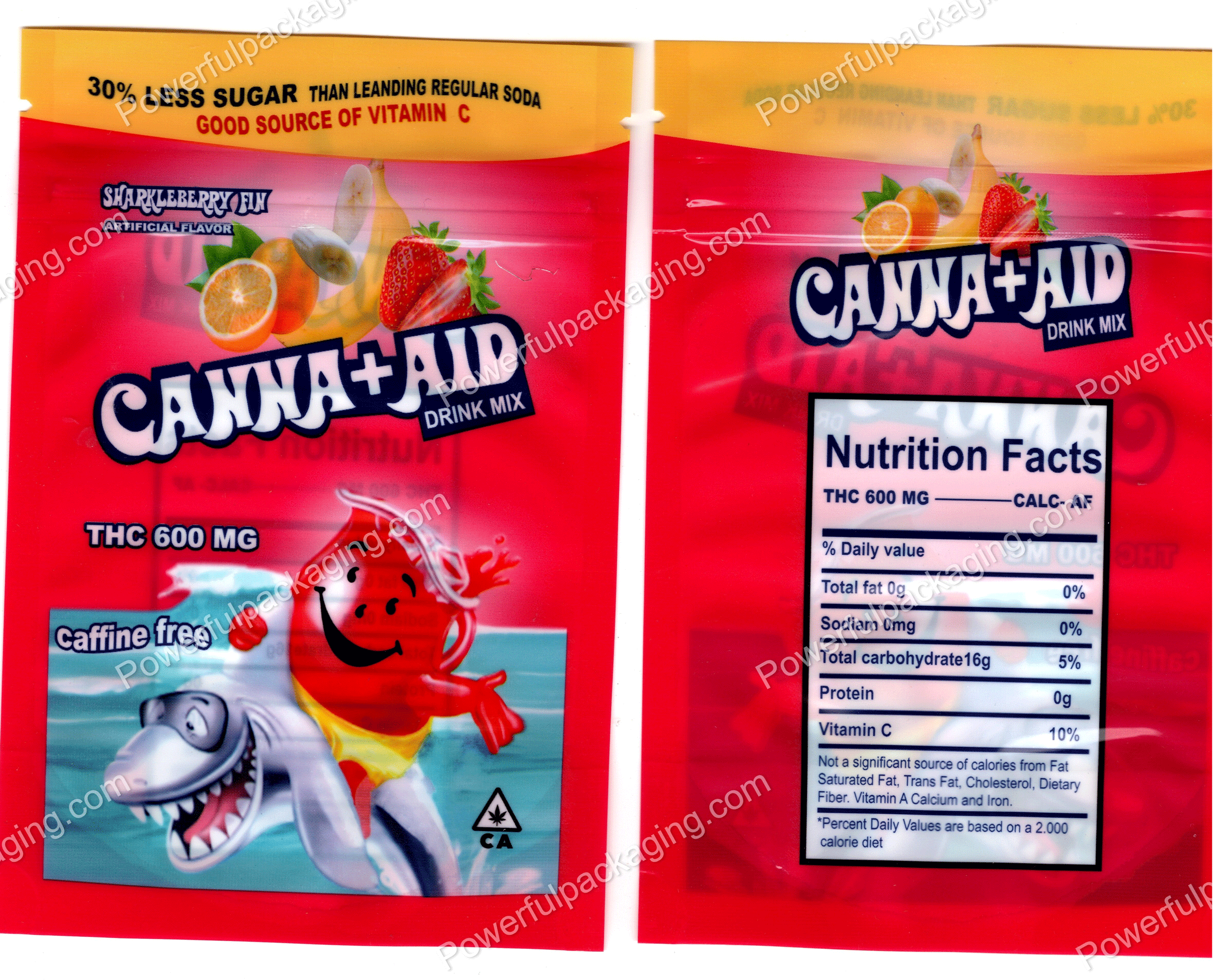 CANNA+AID : Sharkleberry Fin (Drink Mix) Bag *Empty Bags* (CaSupply) #E3