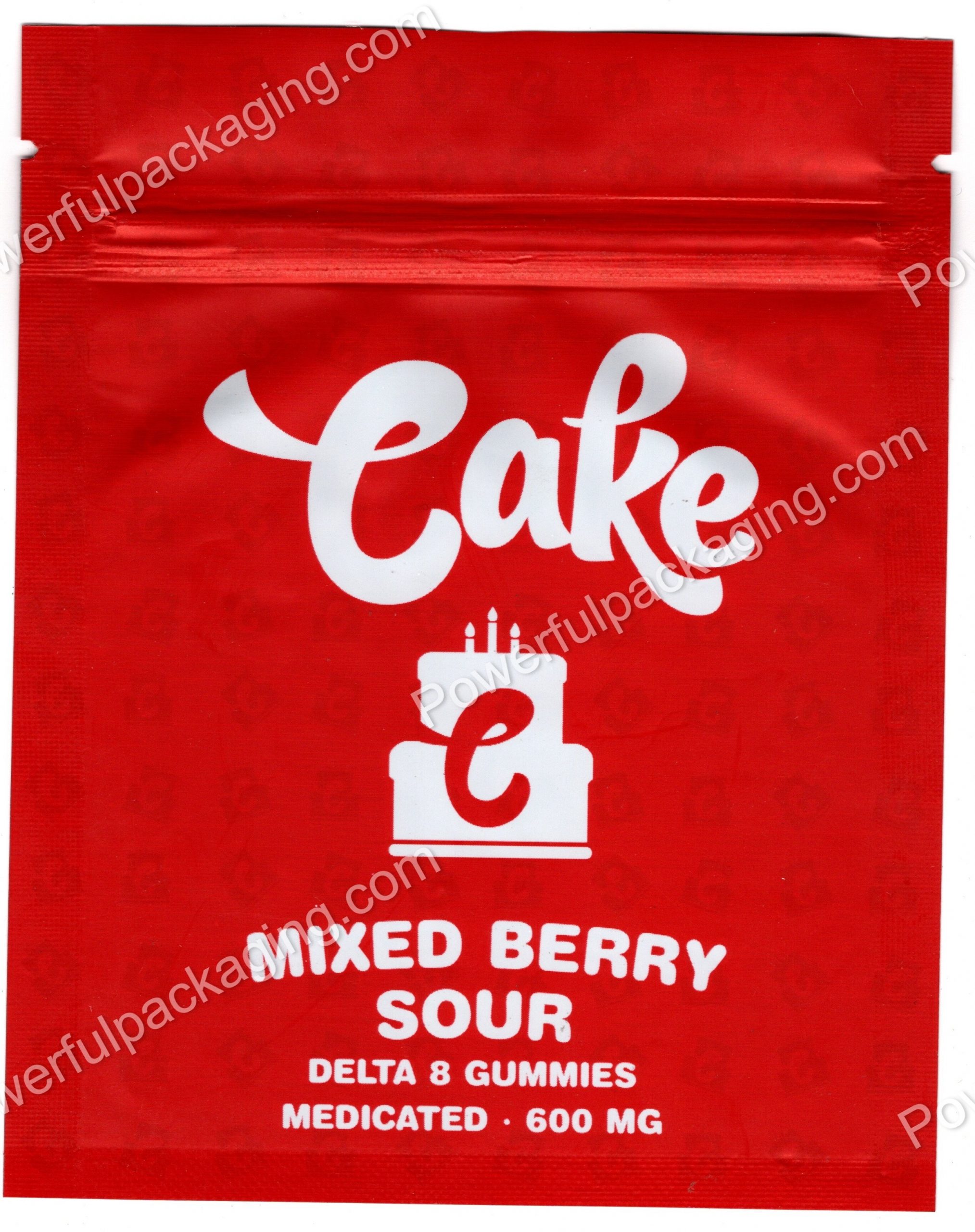 Cake : (Mixed Berry Sour) Delta 8 Gummies Bag *Empty Bags* (CaSupply) #N1