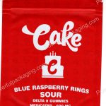 Cake : (Blue Raspberry Rings Sour) Delta 8 Gummies Bag *Empty Bags* (CaSupply) #N1