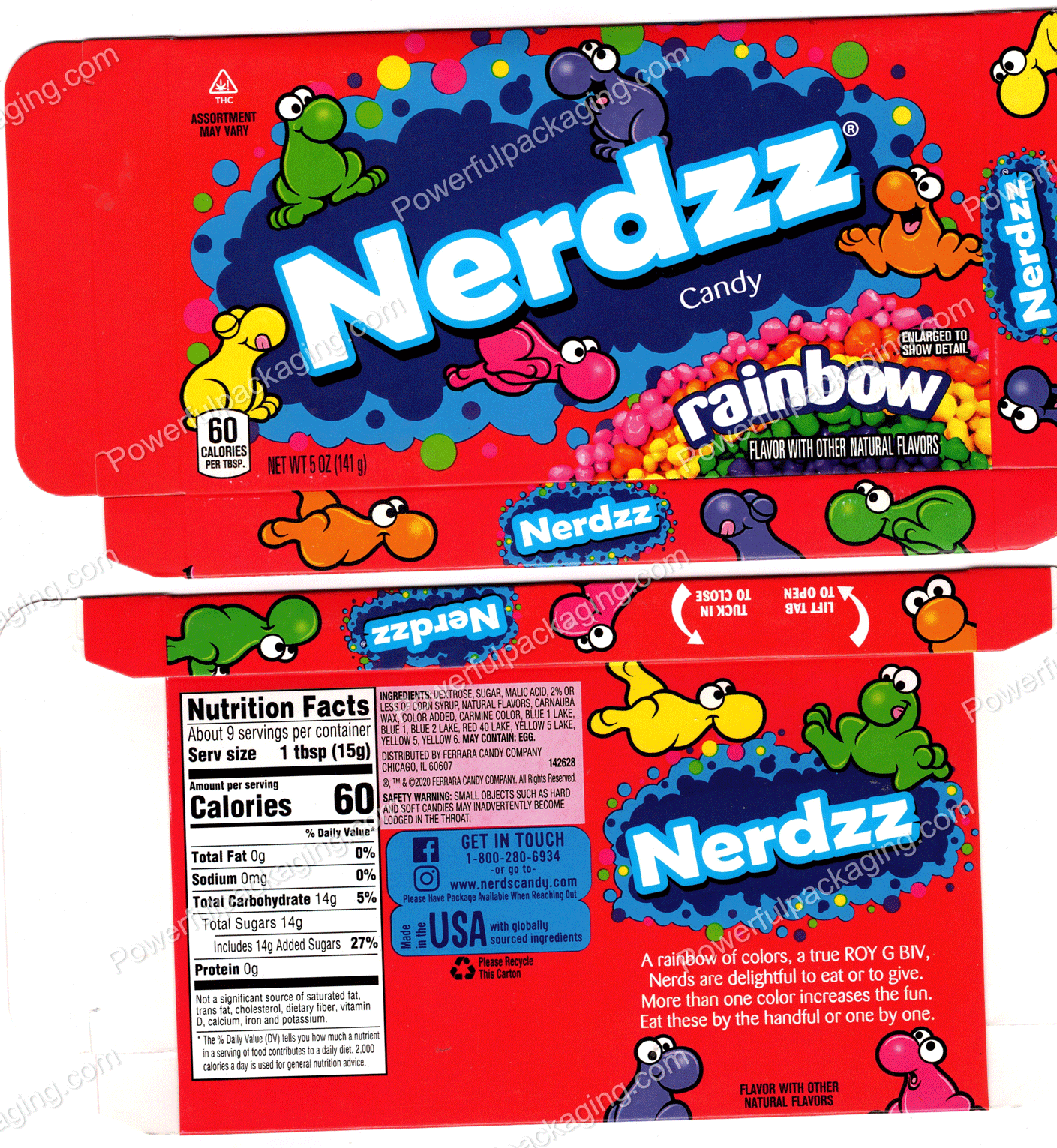 Nerdzz Candy Rainbow Box (3.5x6.in) *Empty Box* (CaSupply) #X1