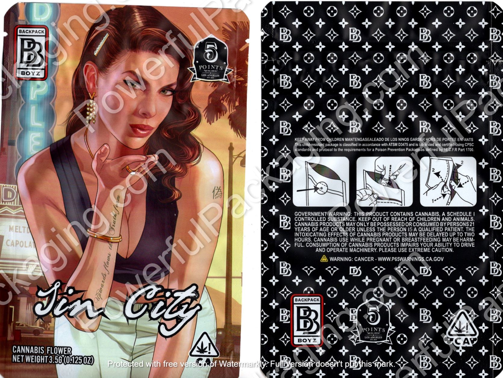 Backpack Boyz Sin City Girl Blowing Kiss Mylar (7x5in Bag) (CaSupply Brea)