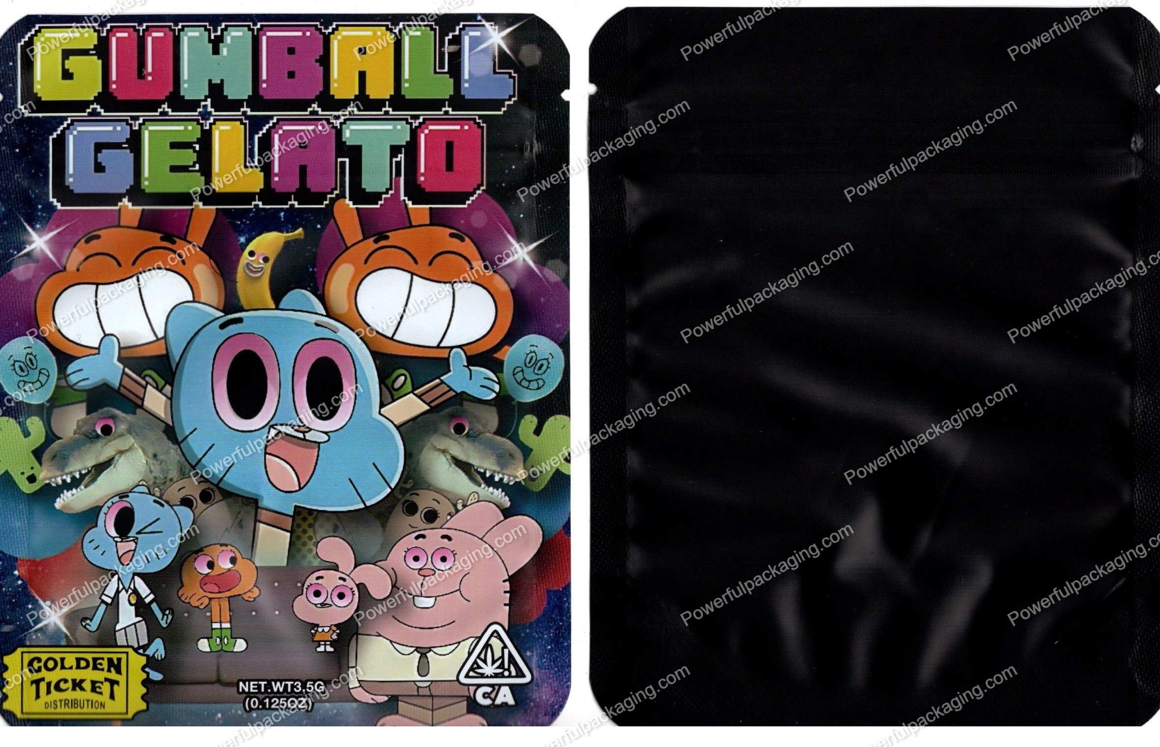 Golden Ticket Distribution : Gumball Gelato Mylar Flower 3.5 Bag *Empty Bags* (CaSupply) #S1