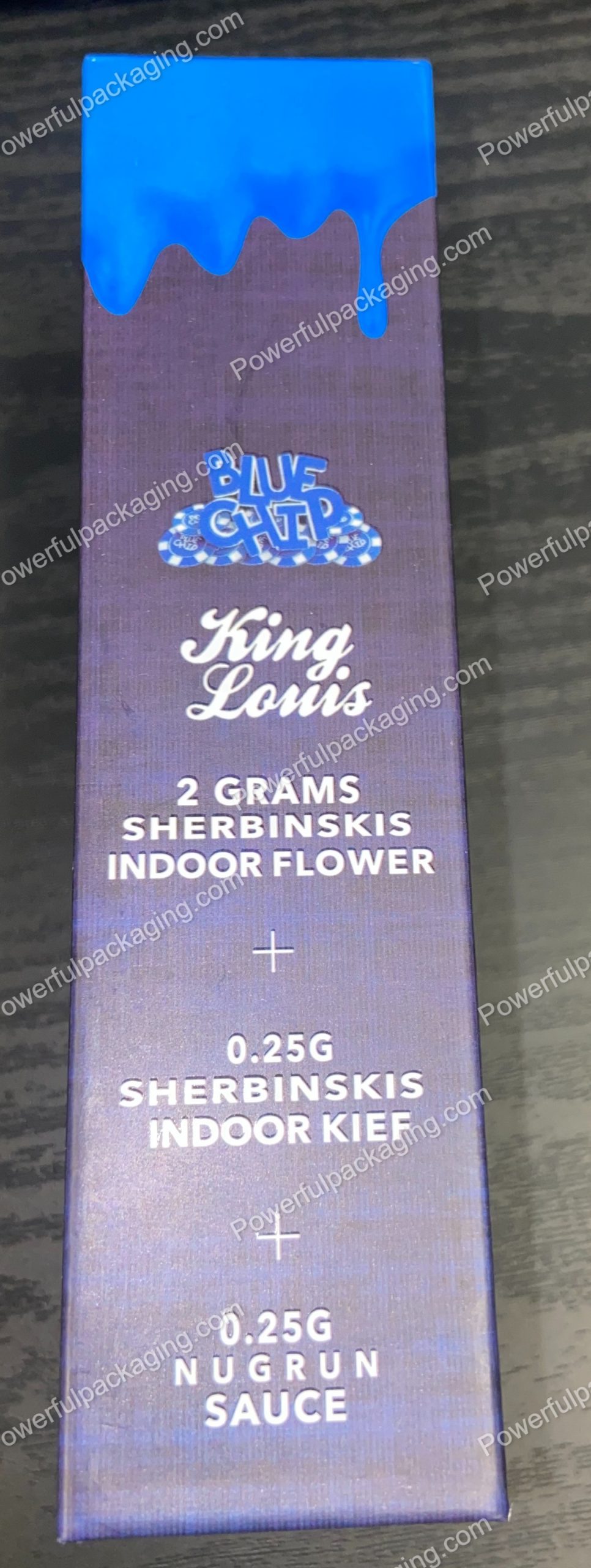 Packwoods Los Angeles x Blue Chip : (King Louis) Hybrid, Glass Tube, Magnetic Box, Stickers, Wax and Tip/ Mouthpiece 'PREROLLED BLUNT' *Empty Pre-Rolls* (50/100 Pack Set) (CA-Supply)