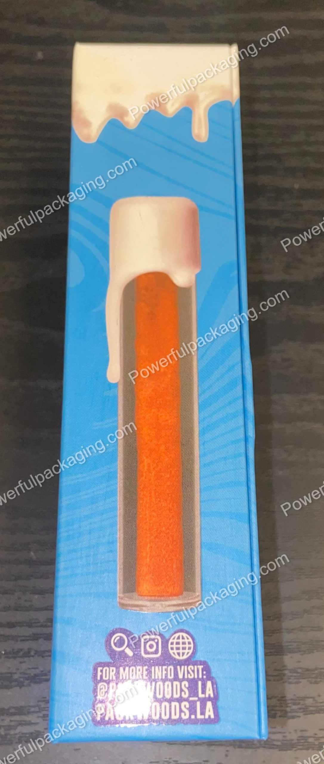 Packwoods Los Angeles x Seven Leaves : (Blue Slush) Glass Tube, Magnetic Box, Stickers, Wax and Tip/ Mouthpiece 'PREROLLED BLUNT' *Empty Pre-Rolls* (50/100 Pack Set) (CA-Supply)