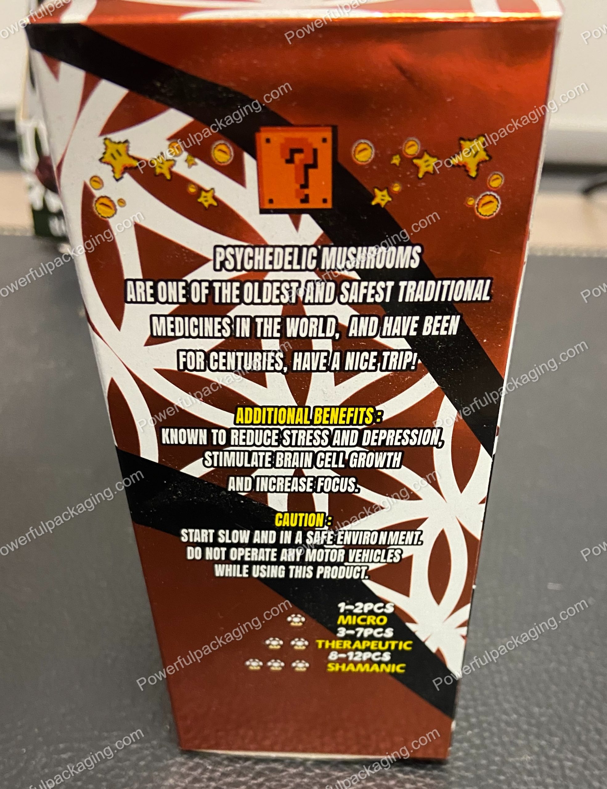 ONEUP Psilocybin Mushroom Bar : Girl Scouts (tagalongs) 3.5g (10 Pack Box Set) (2.5x5.5in) *Empty Box* (CaSupply) #X1