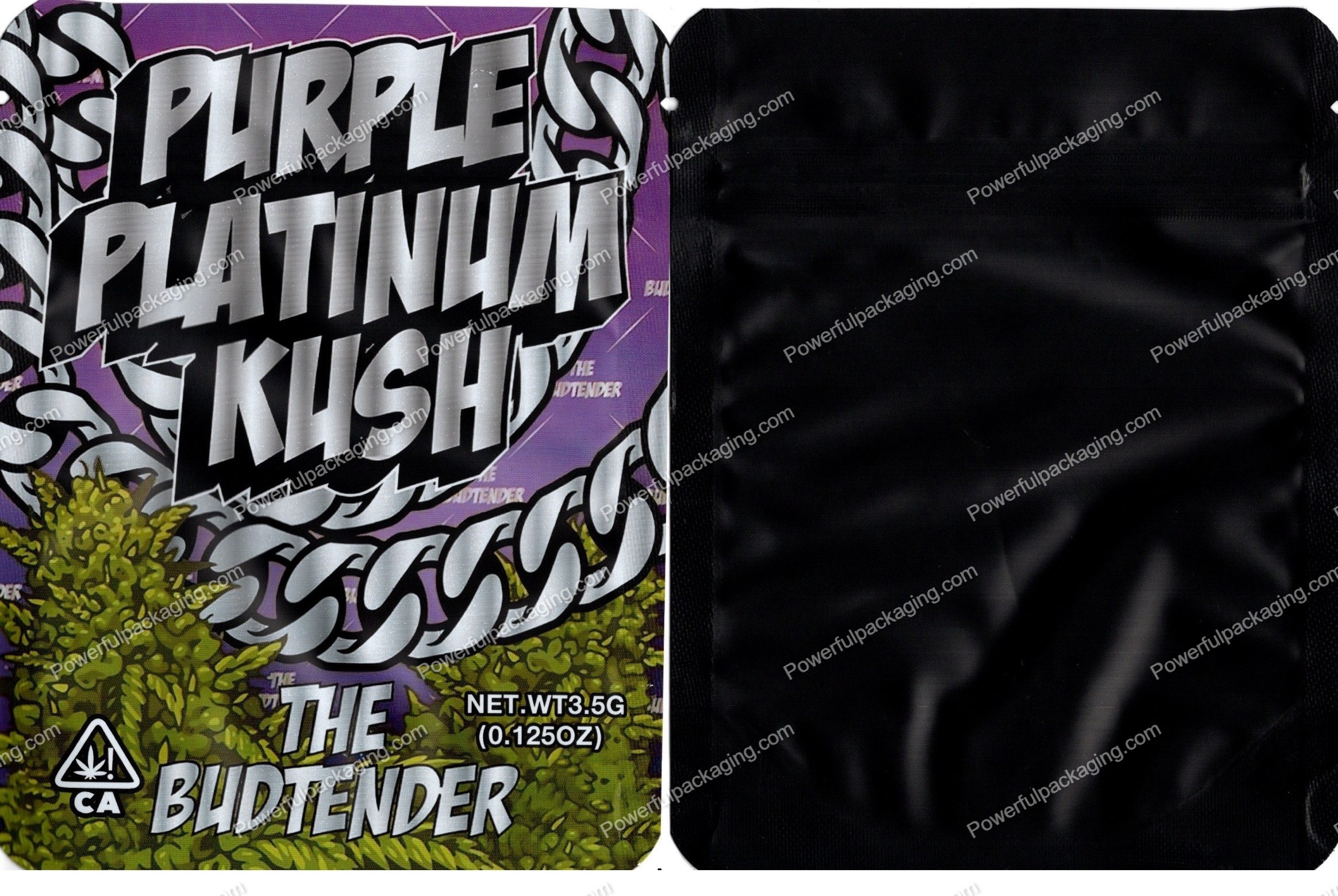 The Budtender : Purple Platinum Kush Mylar Flower 3.5 Bag *Empty Bags* (CaSupply) #S1
