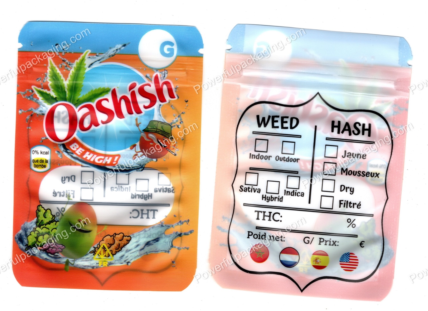 Oashish : Mini (Flower + Concentrate) Multipurpose Orange Mylar Bag *Empty Bags*