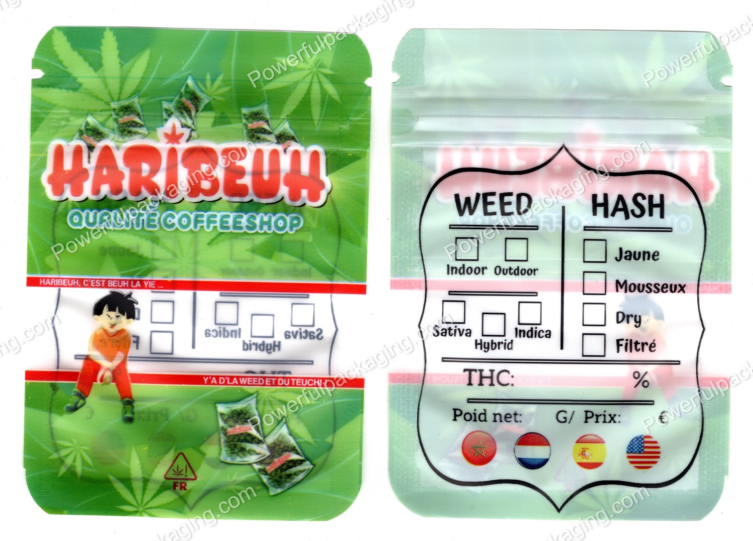 Haribeuh Qualite Coffeeshop Mini (Flower / Concentrate) Multipurpose Mylar Bag *Empty Bags*