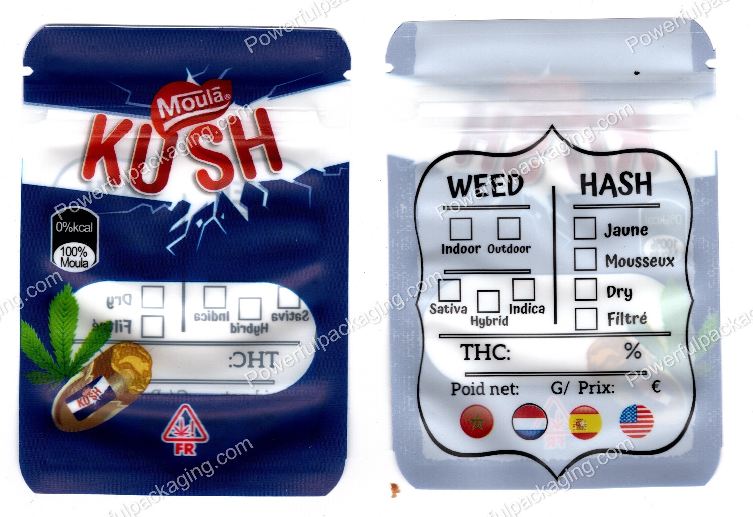 Moula : KUSH Mini (Flower / Concentrate) Multipurpose Mylar Bag *Empty Bags*