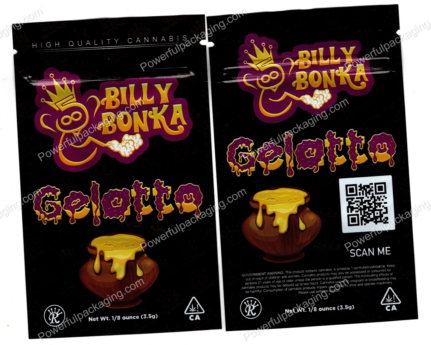 BILLY BONKA : Gelatto Mylar (3x5in) Packaging *Empty Bags*