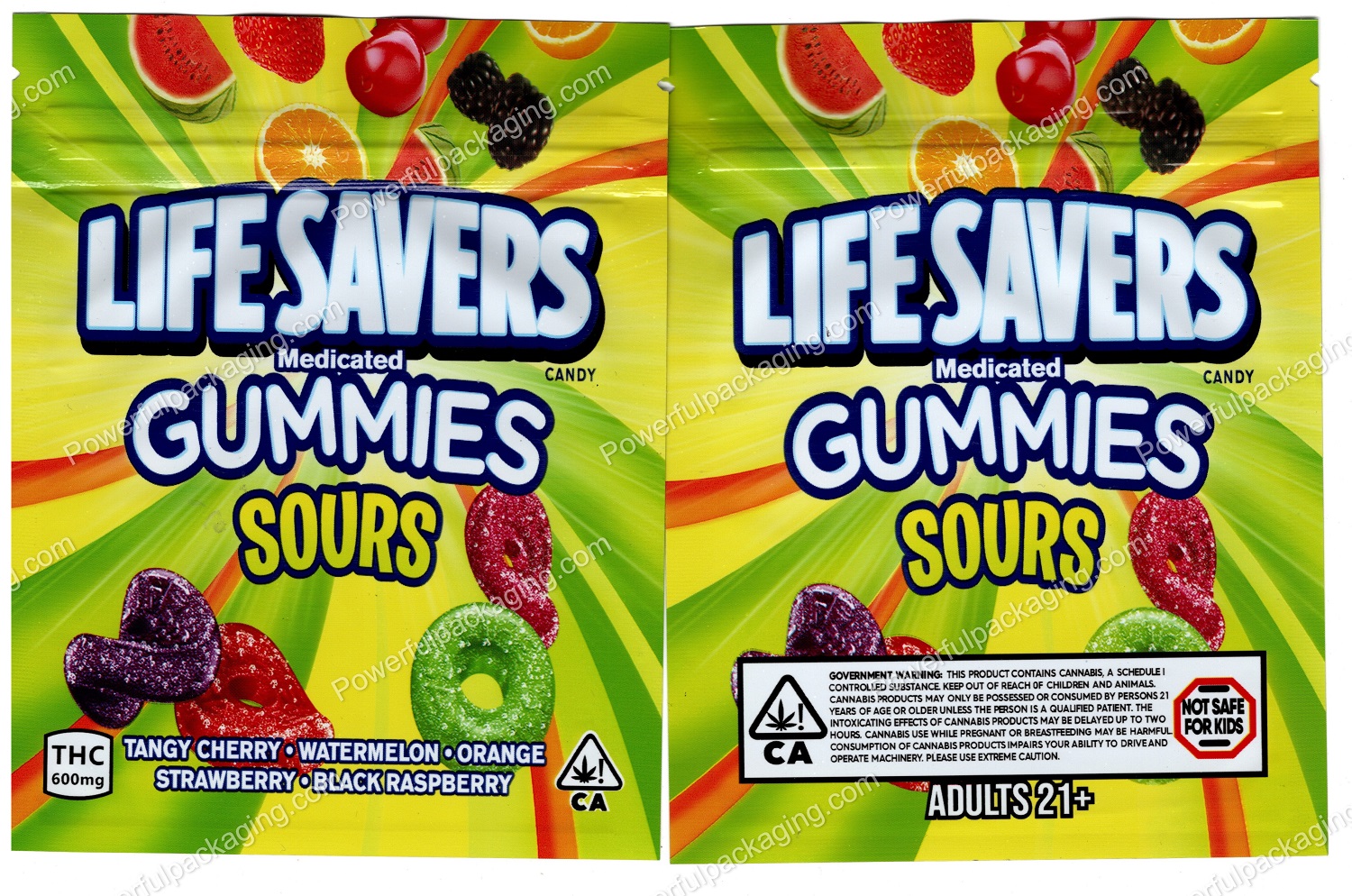 Life Savers Gummies : Sours (6.5x4in) Edible Packaging Mylar Bag *Empty Bags* (CaSupply) #E1