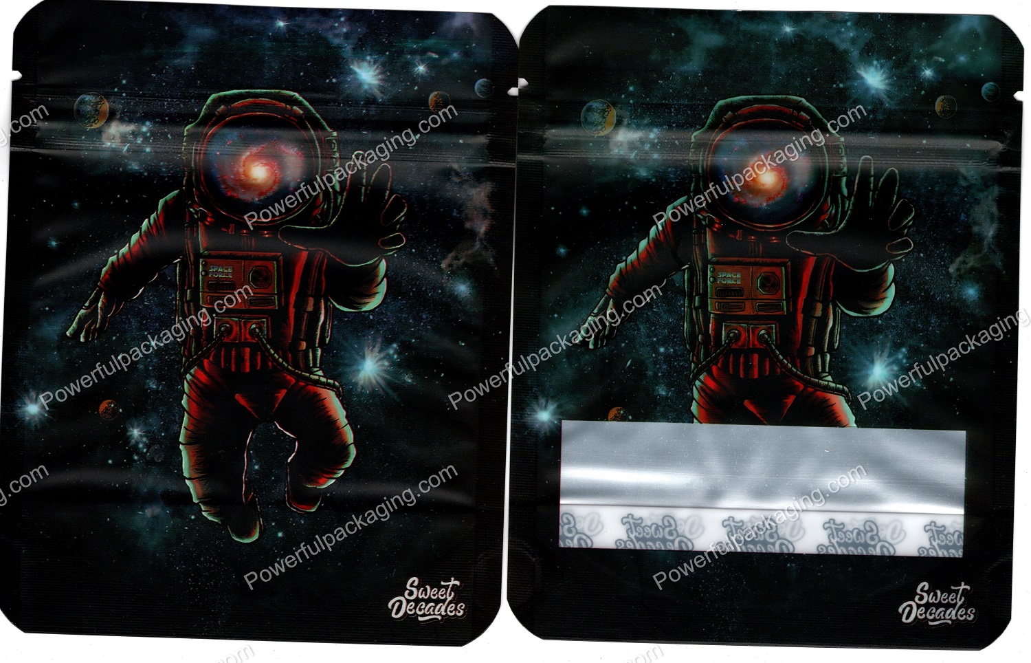 Sweet Decades : Astronaut Small (5x4in) Packaging 3.5 Mylar Bag *Empty Bags* (CaSupply) #S1