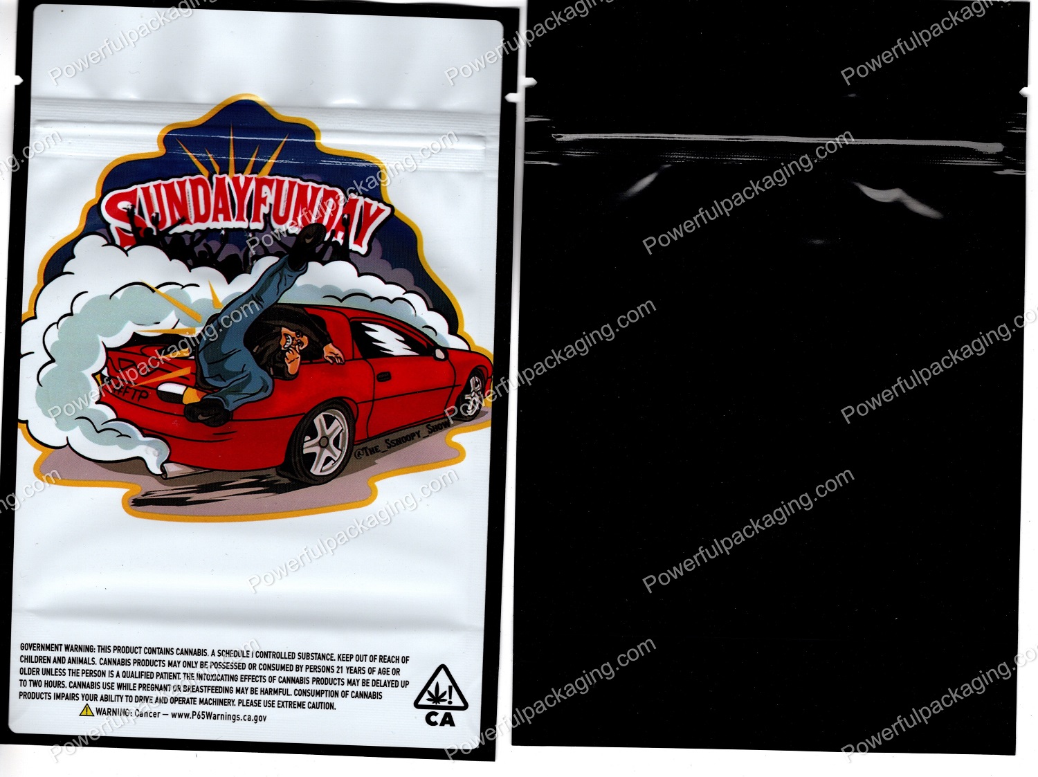 SUNDAYFUNDAY (5.75x4in) Packaging 3.5 Mylar Bag *Empty Bags* (BackBin)