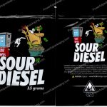 Sour Diesel (4x6.75in) Packaging 3.5 Mylar Bag *Empty Bags* (BackBin)