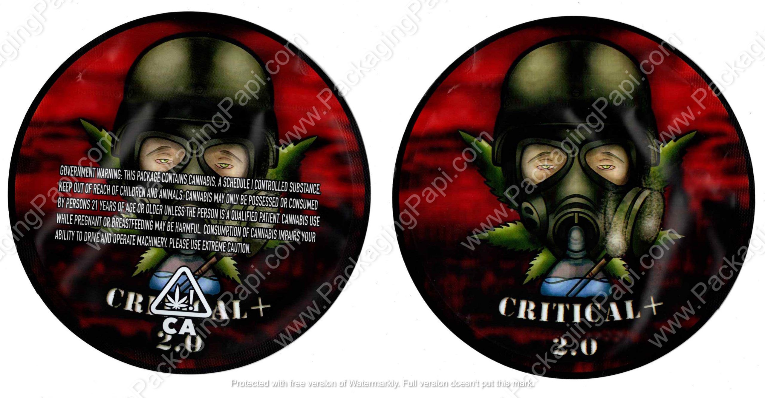 Critical 2.0 Generic 3D Mylar Shaped Bag 3.5g Flower Packaging *Empty Bags* (CaSupply) #3D