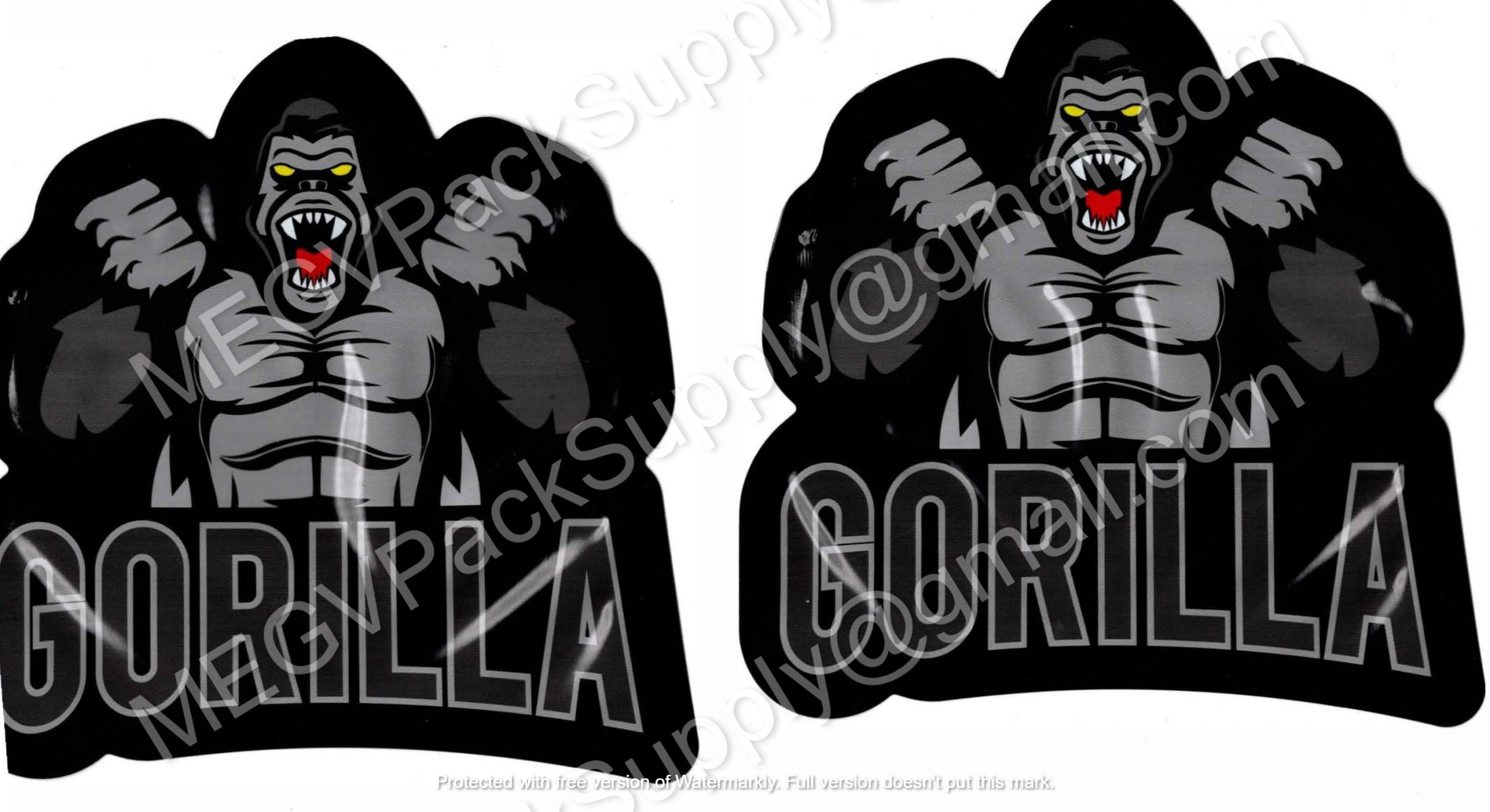 Gorilla 3D Mylar Shaped Bag 3.5g Flower Packaging *Empty Bags* (CaSupply) #3D