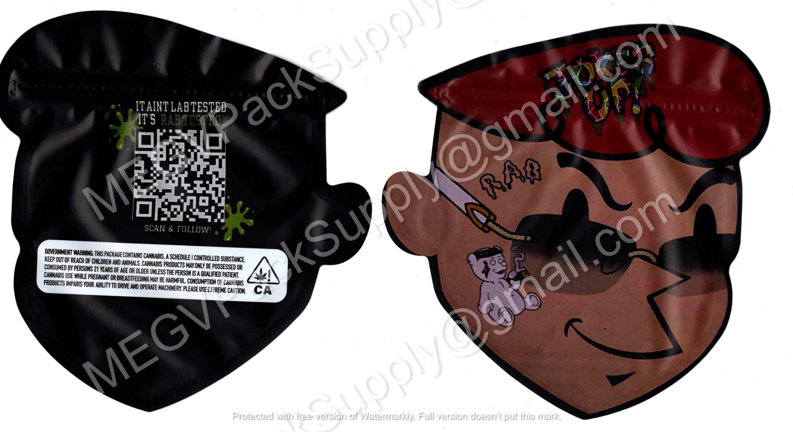 Jokes Up : Dexter RAB White Gummy 3D Mylar Flower 3.5 Bag *Empty Bags* (CaSupply) #3D