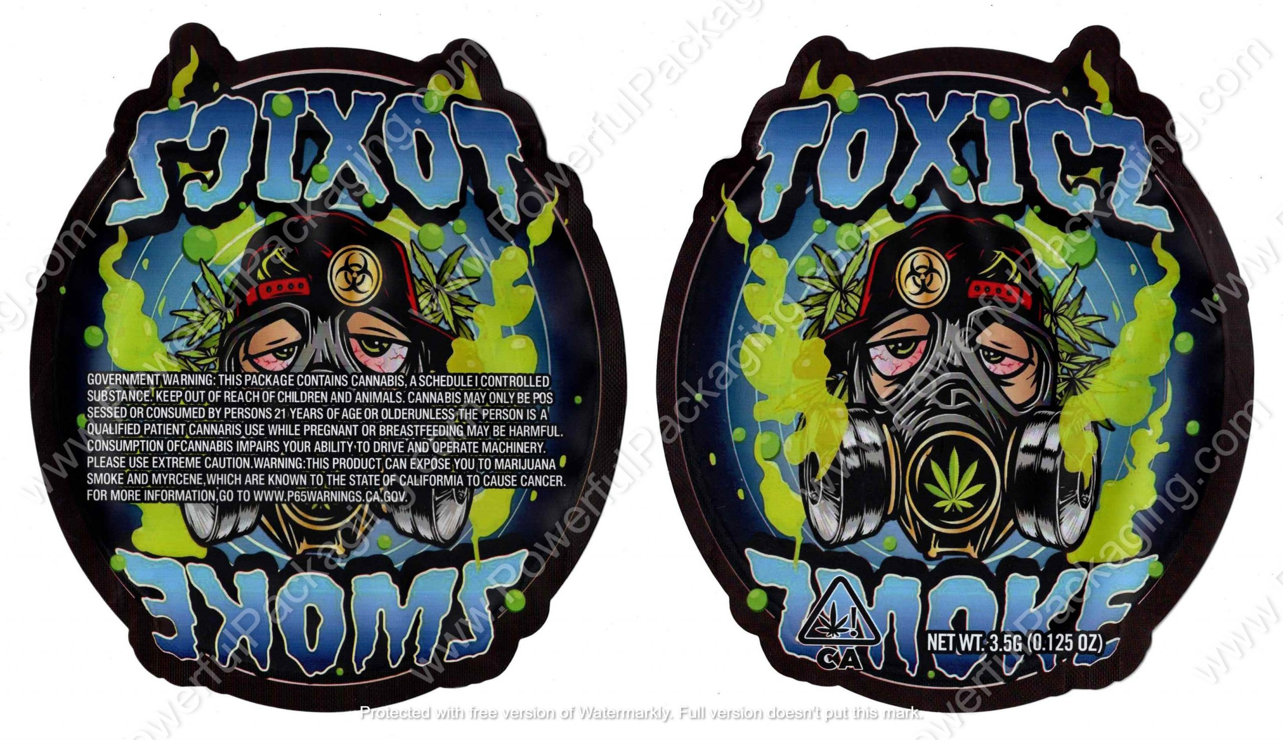 Toxicz Zmoke Generic 3D Mylar Shaped Bag 3.5g Flower Packaging *Empty Bags* (CaSupply) #3D