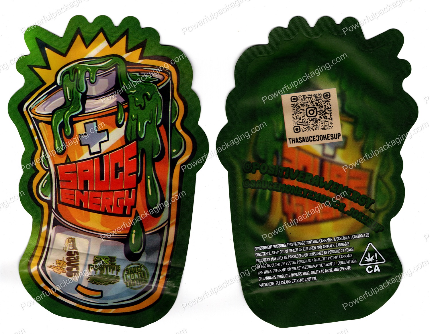 JOKES UP : 3D Sauce Energy Mylar Flower 3.5 Bag *Empty Bags* (CaSupply) #3D