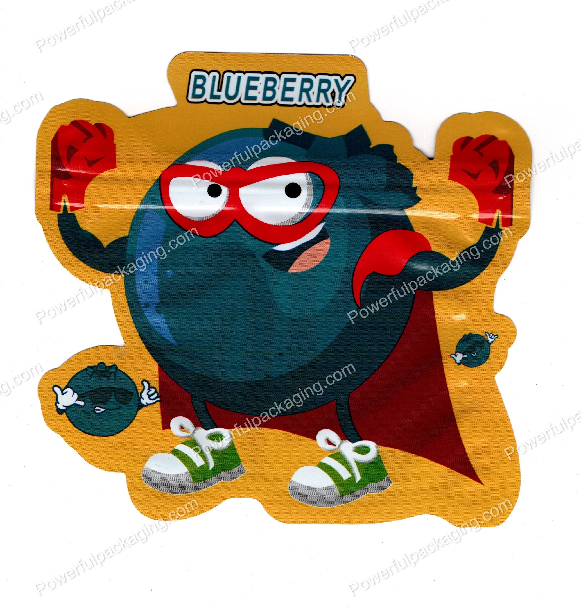 3D Mylar Blueberry Shaped Fruit Bag 3.5g Edible Packaging *Empty Bags*