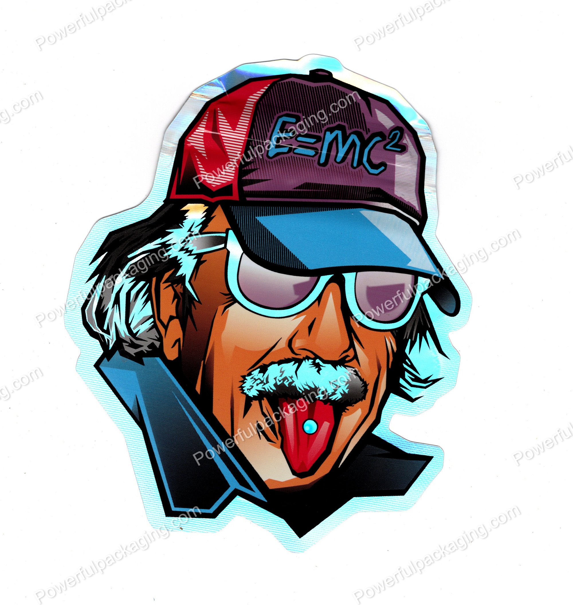 3D Holographic (E=mc2) Shaped Mylar Bag 3.5g Packaging *Empty Bags*