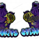 3D-Bag (Cookie Monster) Holographic Shaped Mylar Packaging *Empty Bags*