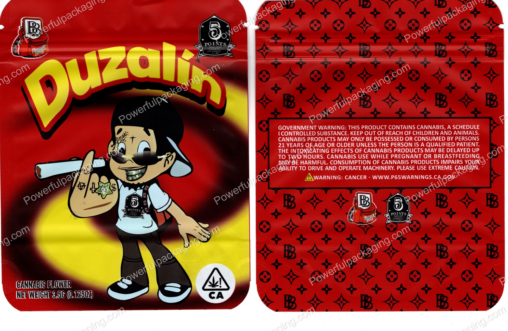 BACKPACK BOYZ : Duzalin Packaging 3.5 Mylar Bag *Empty Bags*