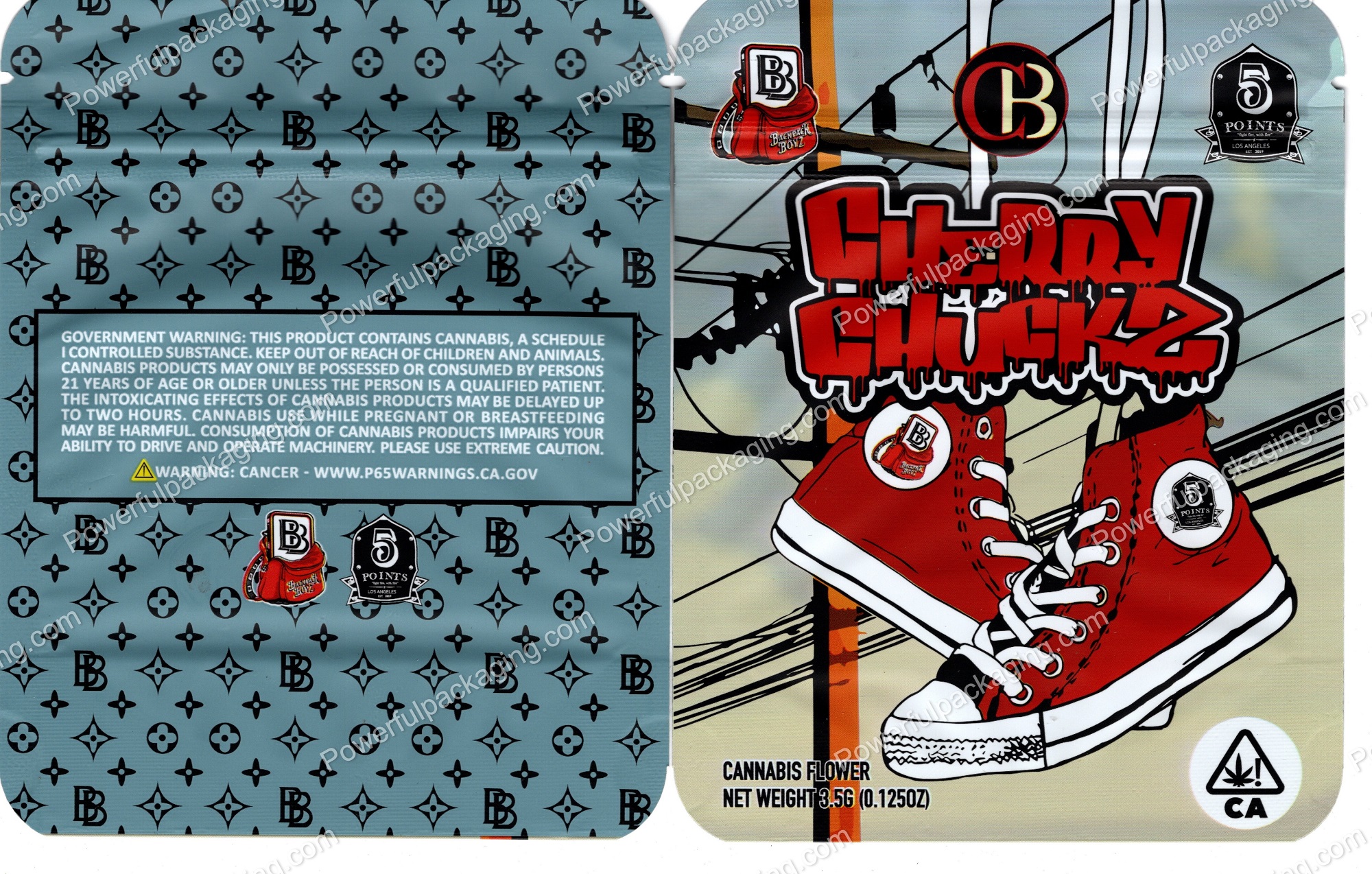 BACKPACK BOYZ : Cherry Chuckz Packaging 3.5 Mylar Bag *Empty Bags*