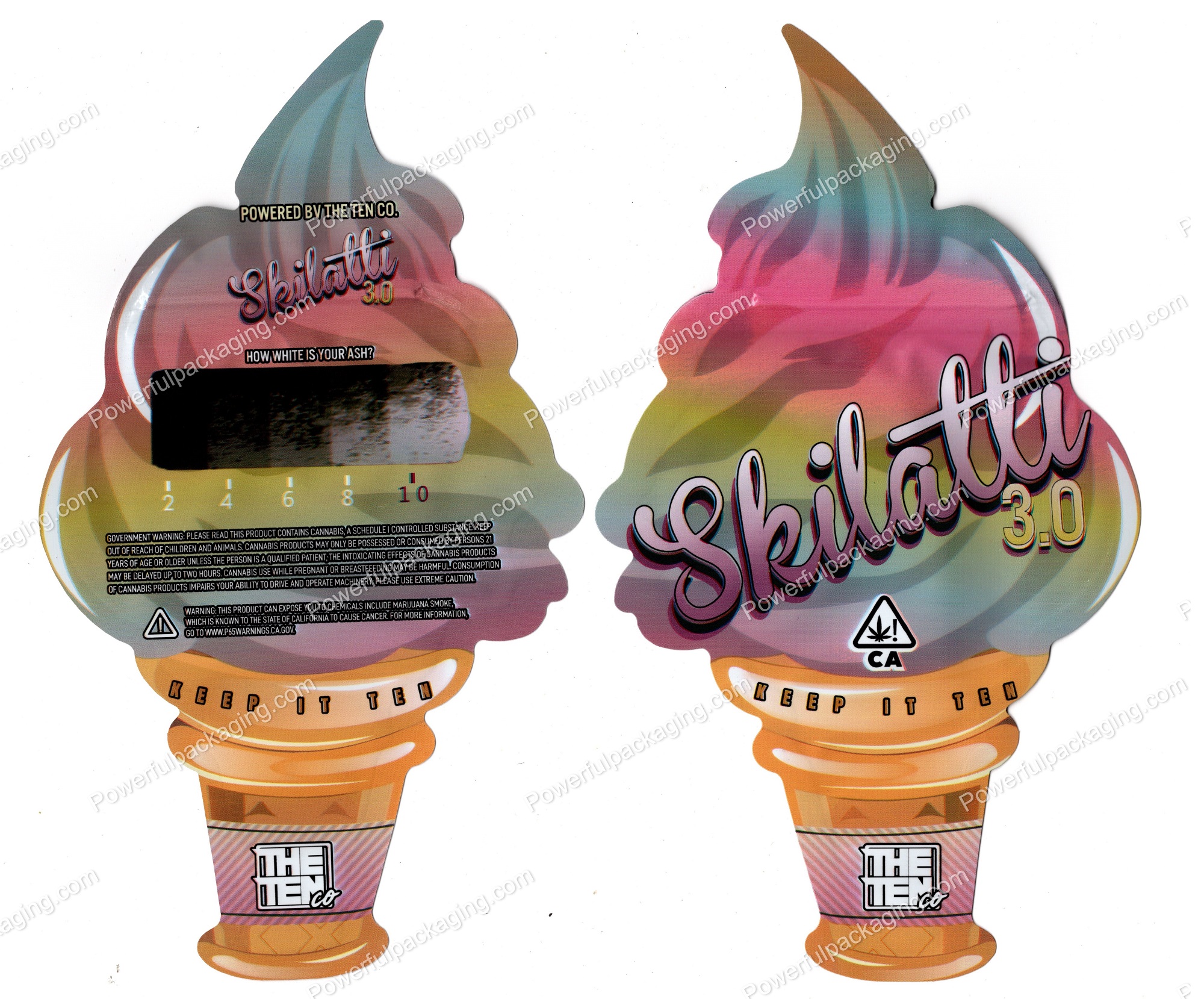 THE TEN : (Skilatti 3.0) 3D Mylar Shaped Bag 3.5g Flower Packaging *Empty Bags*