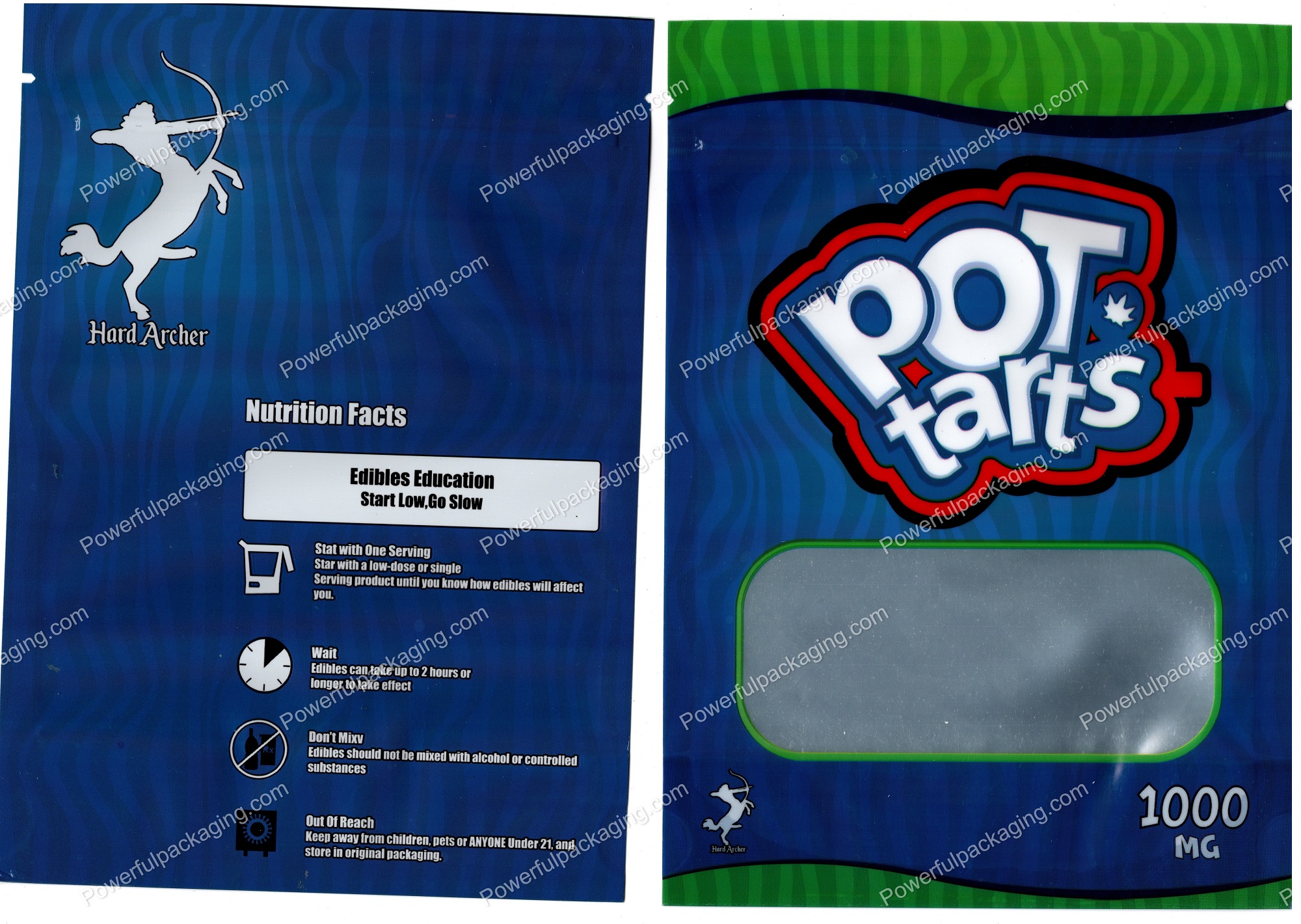 POT Tarts 1000mg Edible Packaging (5x7in) Mylar Bag *Empty Bags* (CASUPPLY)