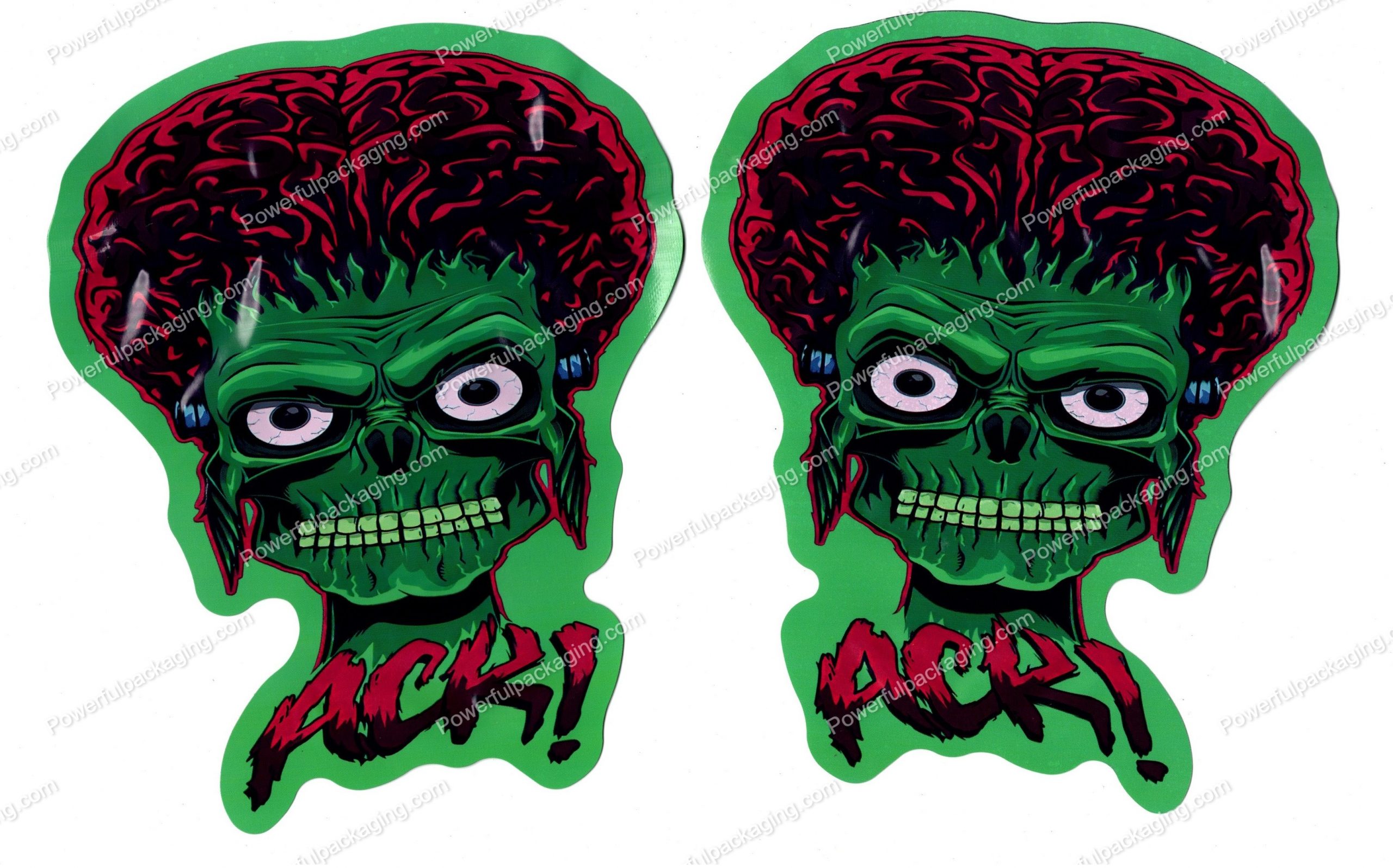 ACR Zombie 3D Mylar Shaped Bag 3.5g Flower Packaging *Empty Bags* (CAsupply)