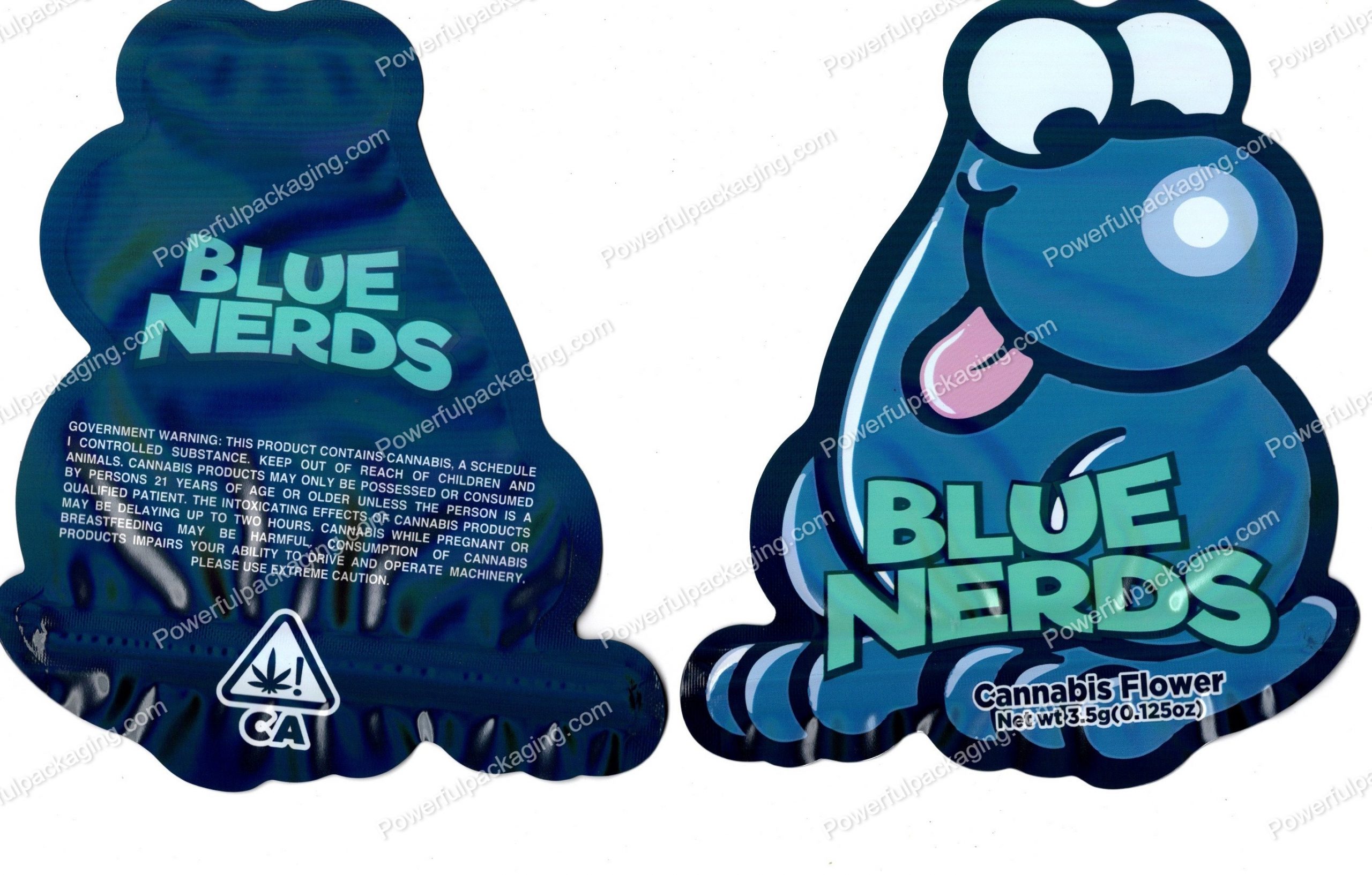 Blue Nerds Generic 3D Mylar Shaped Bag 3.5g Flower Packaging *Empty Bags* (CAsupply)