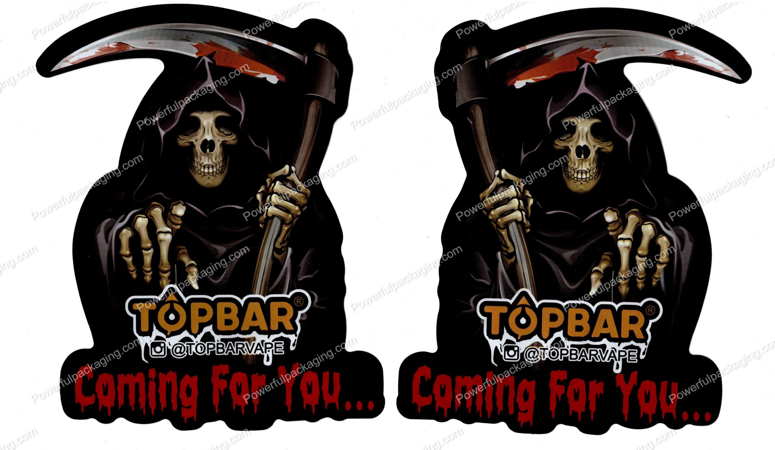 TOPBAR : Coming for you 3D Mylar Shaped Bag 3.5g Flower Packaging *Empty Bags* (CAsupply)