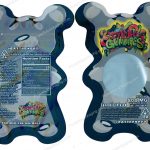 Dank Gummies Gray 3D Bear 500mg Mylar Shaped Edible Packaging *Empty Bags*