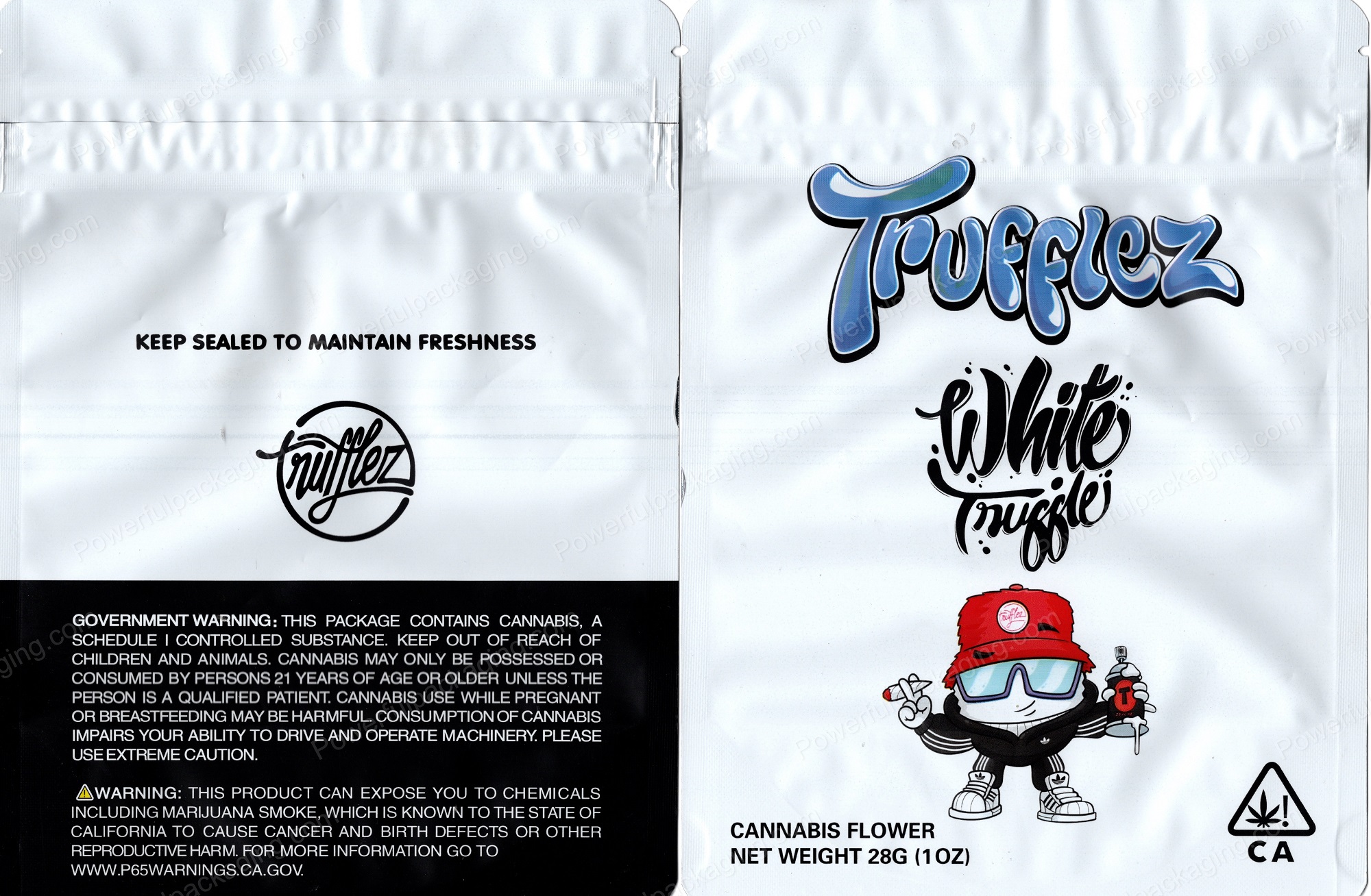 Ounce Bags : (Trufflez : White Truffle) Mylar 28g Bag *Empty Bag* (CaSupply)