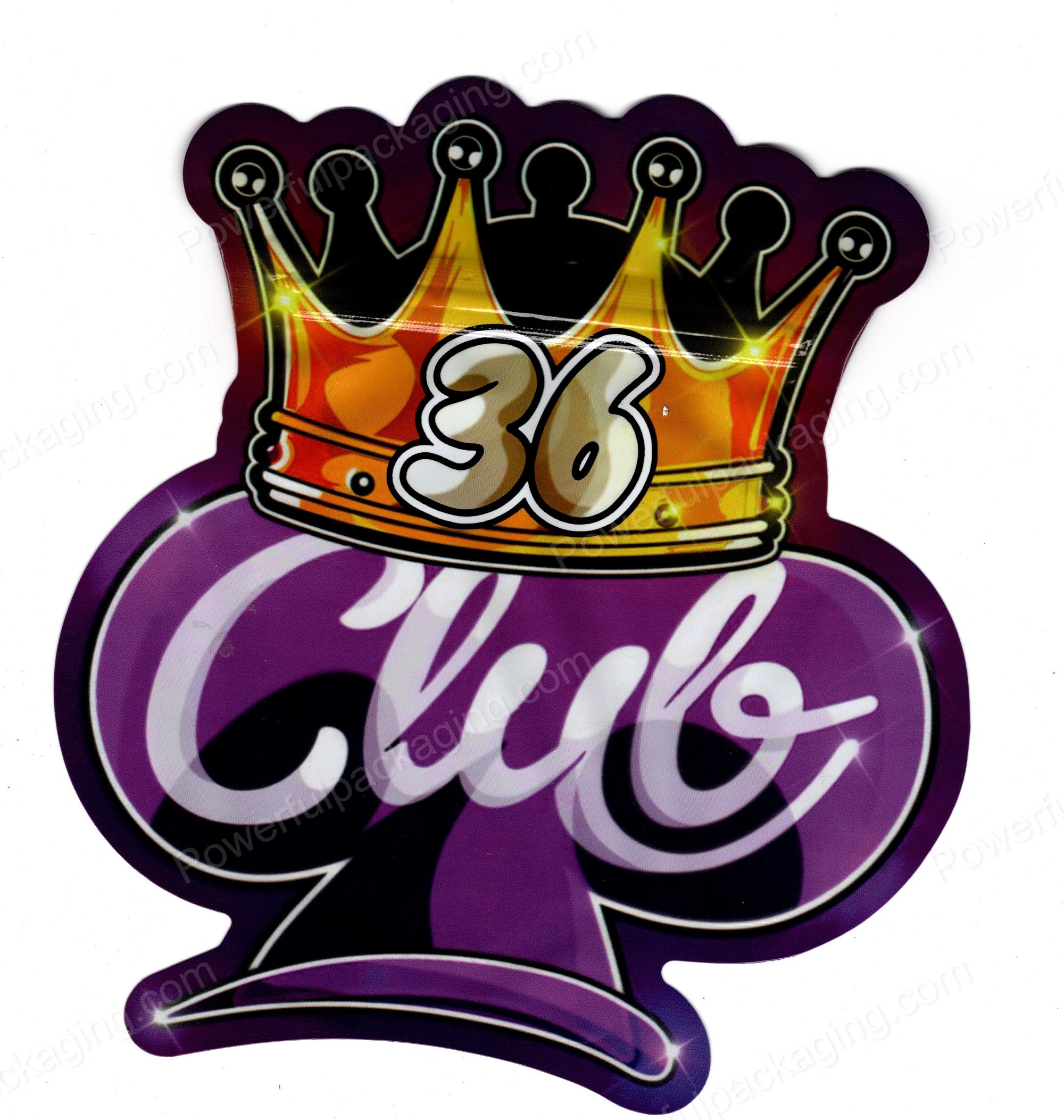 36 Club Spade Generic 3D Mylar Shaped Bag 3.5g Flower Packaging *Empty Bags* (CAsupply)