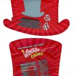 Wonka Sour Edibles Red Hat 3D Shaped Mylar Packaging *Empty Bags*