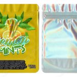 Lemon Mintz Holographic Generic Flower Packaging 3.5 Mylar Window Bag *Empty Bags*