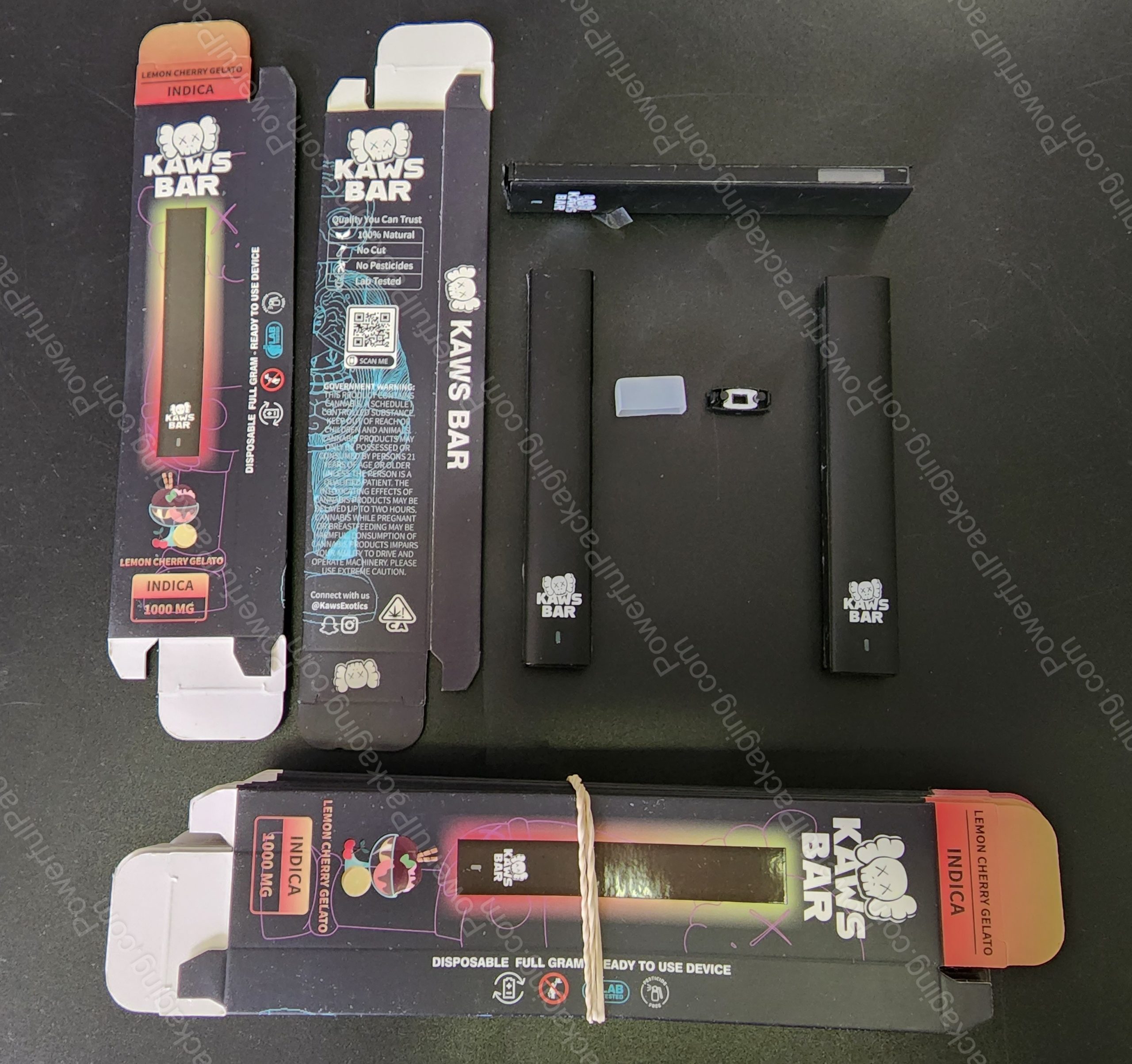 Kaws Bar Disposable Indica 1000mg Complete Set *Empty Packaging*