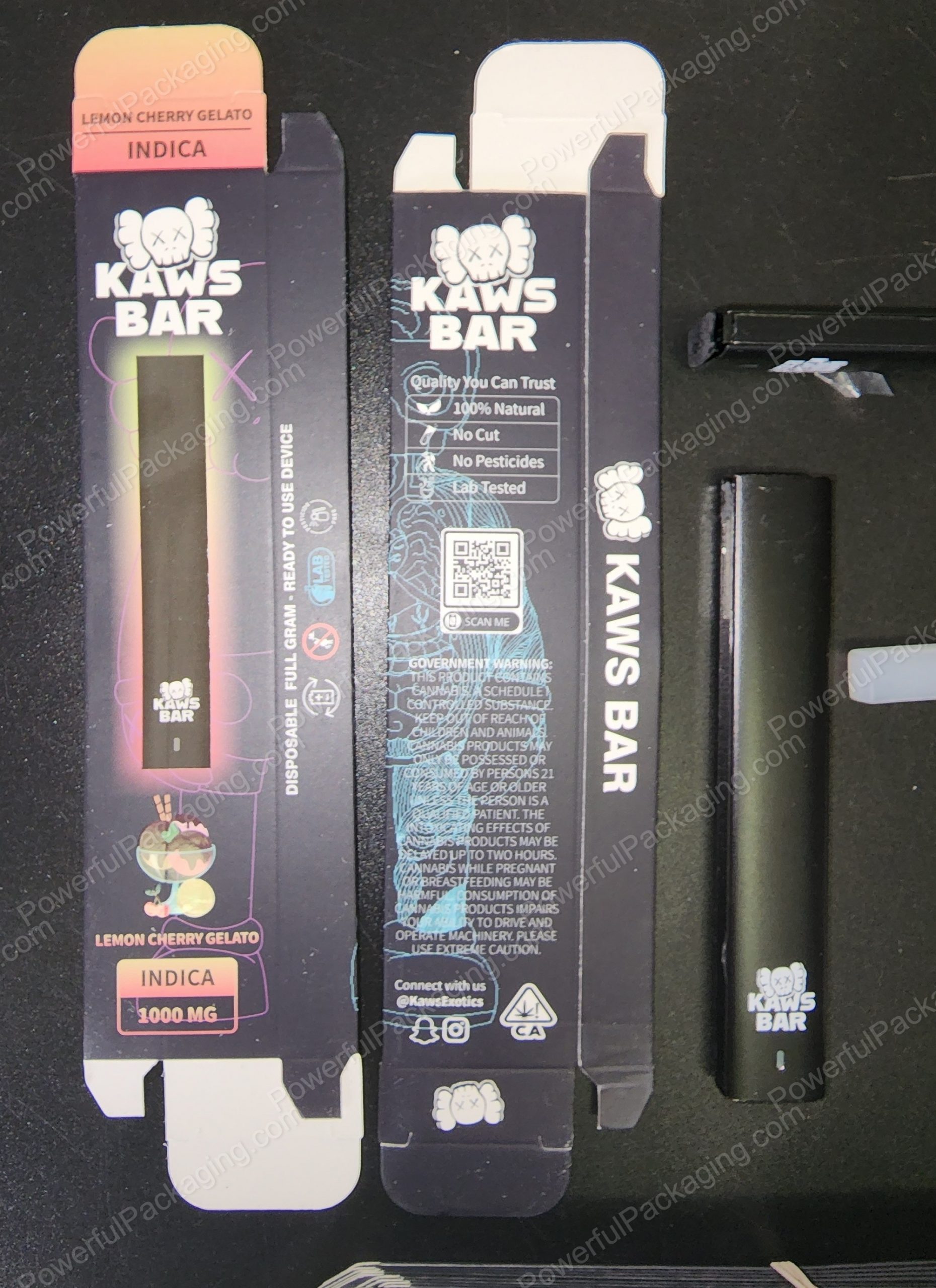 Kaws Bar Disposable Indica 1000mg Complete Set *Empty Packaging*