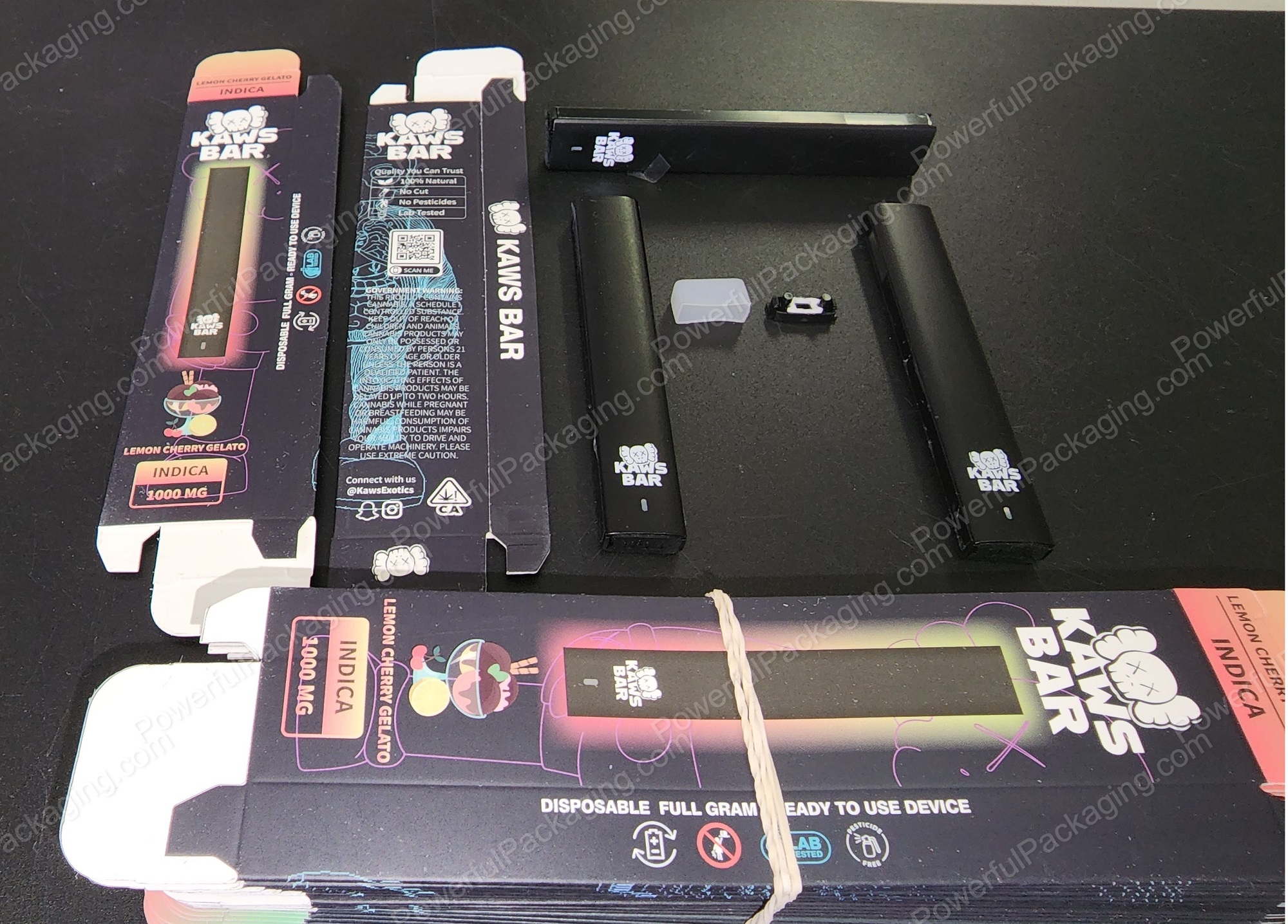 Kaws Bar Disposable Indica 1000mg Complete Set *Empty Packaging*